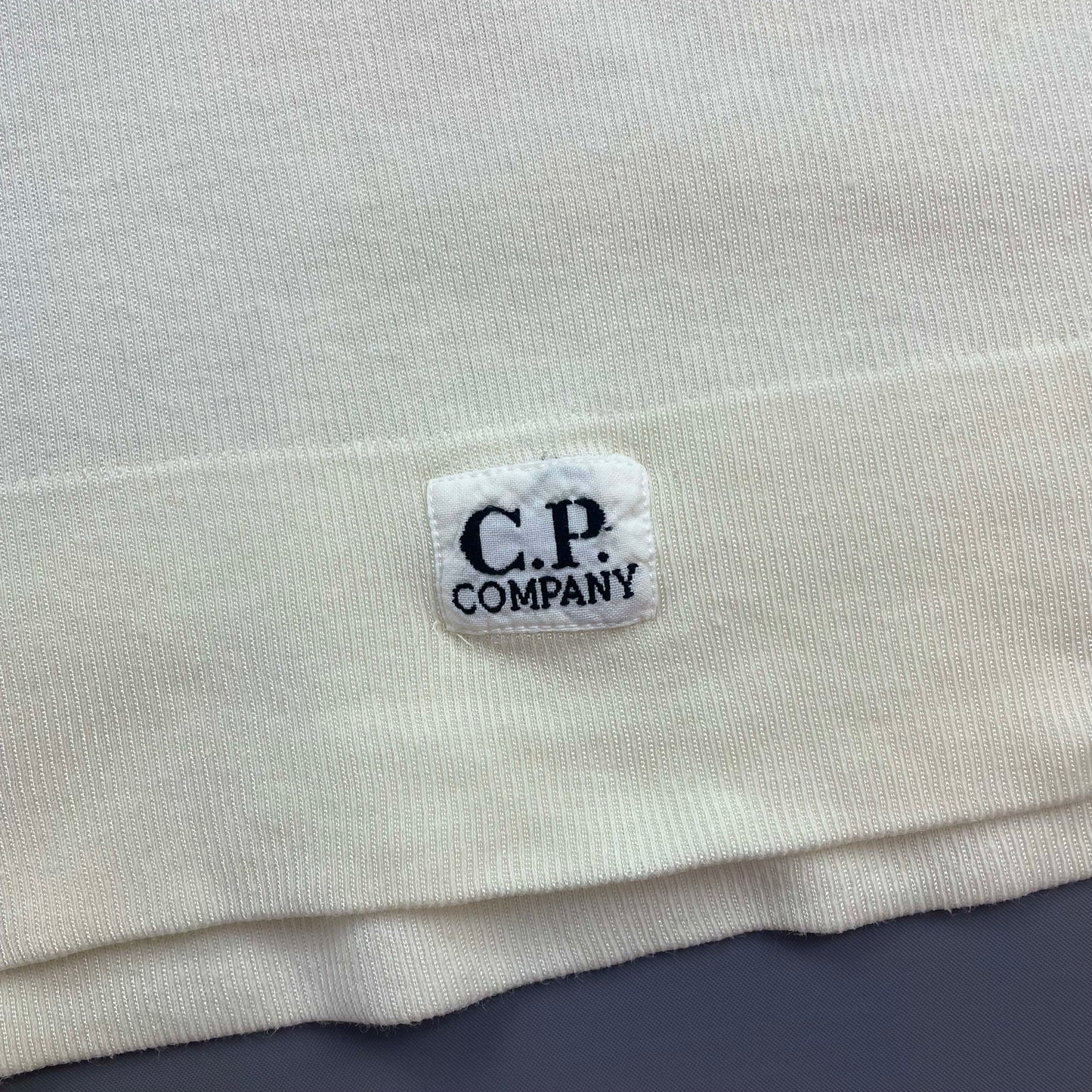 C.P. Company Cream 80s Ideas From Massimo Osti Ribbed Henley Button-Up T-Shirt