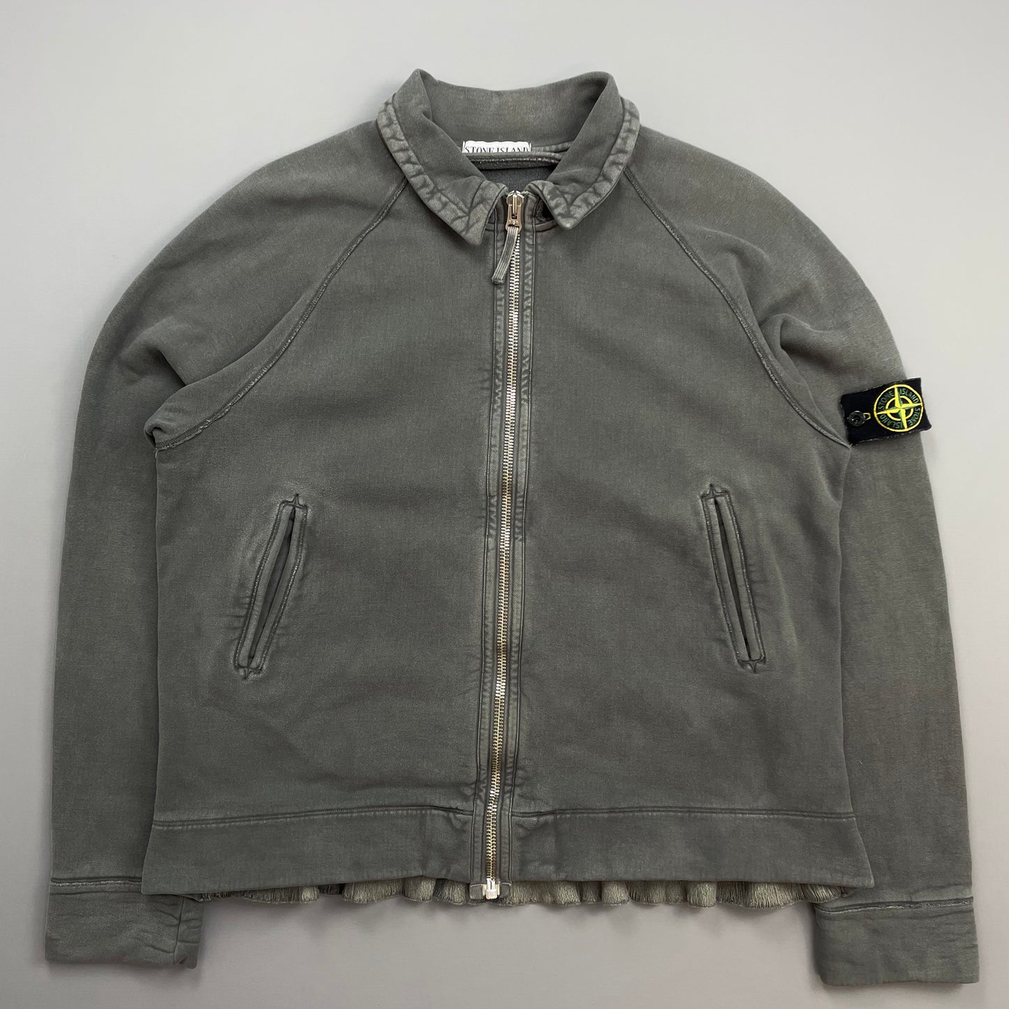 Stone Island Black AW06 Compass Emblem Zip-Through Cotton Jacket
