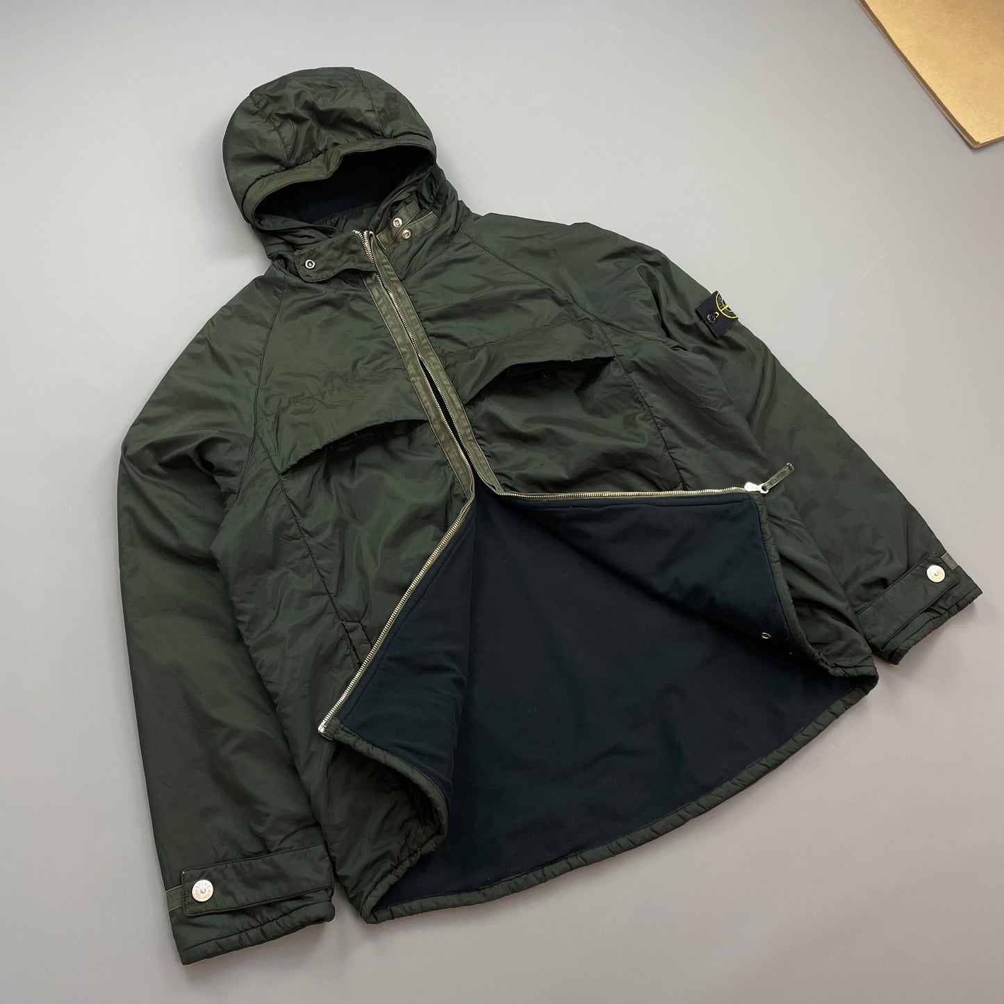 Stone Island Forest Green SS00 Lined Hooded Nylon Paul Harvey Jacket