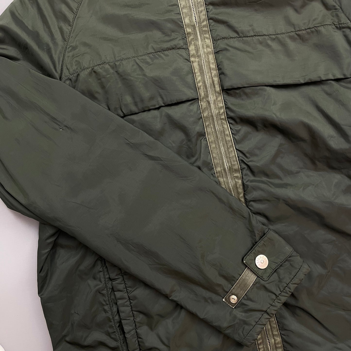 Stone Island Forest Green SS00 Lined Hooded Nylon Paul Harvey Jacket