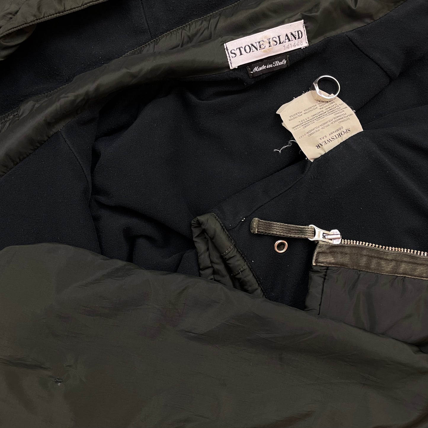 Stone Island Forest Green SS00 Lined Hooded Nylon Paul Harvey Jacket