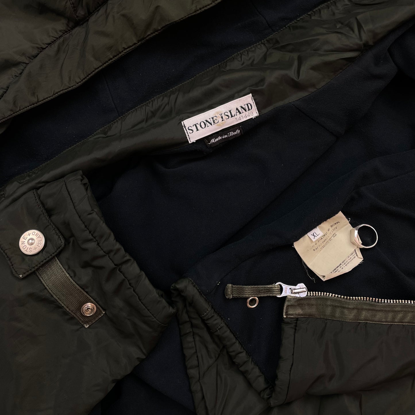 Stone Island Forest Green SS00 Lined Hooded Nylon Paul Harvey Jacket