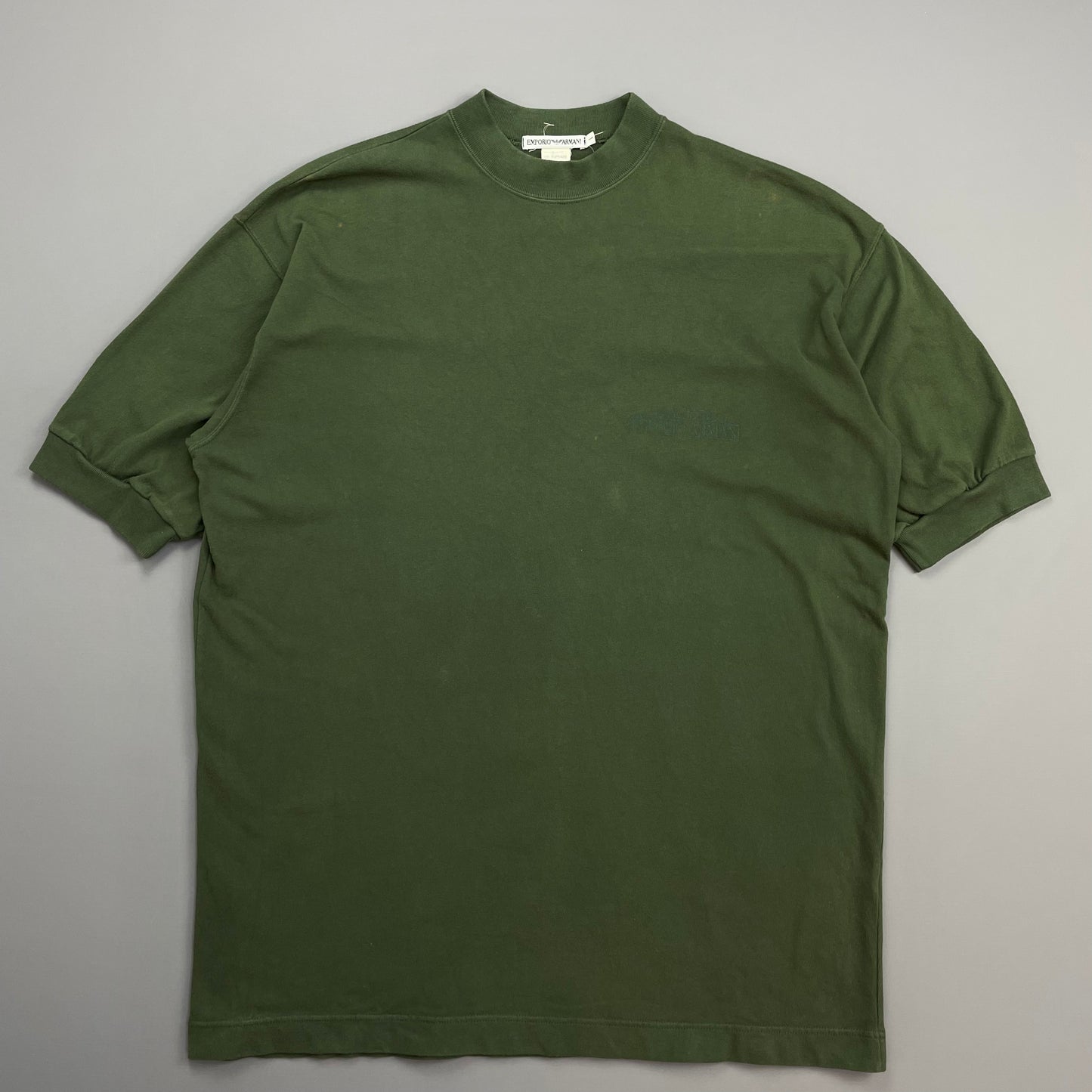 Emporio Armani Green 90s Chest Spellout Jersey T-Shirt