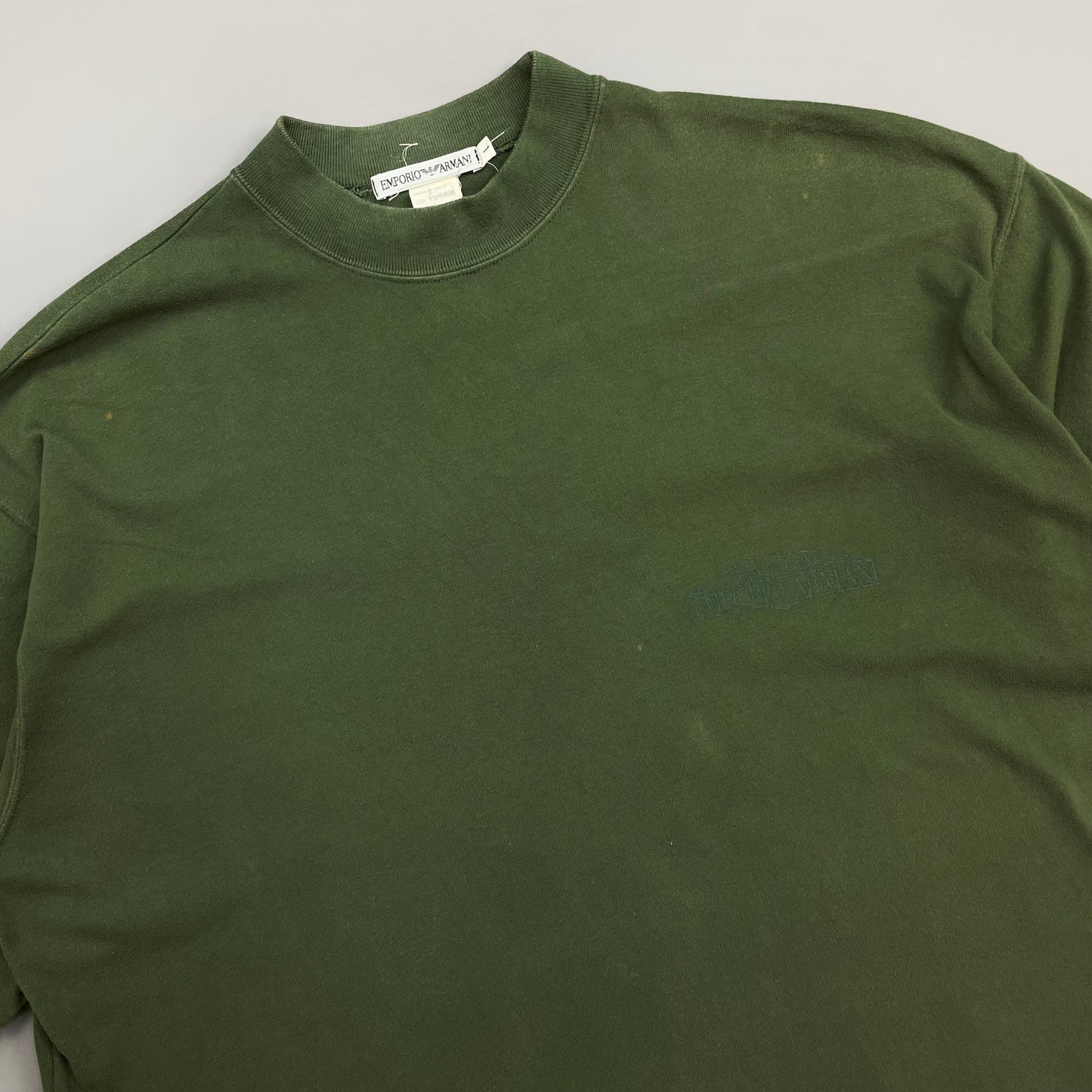 Emporio Armani Green 90s Chest Spellout Jersey T-Shirt
