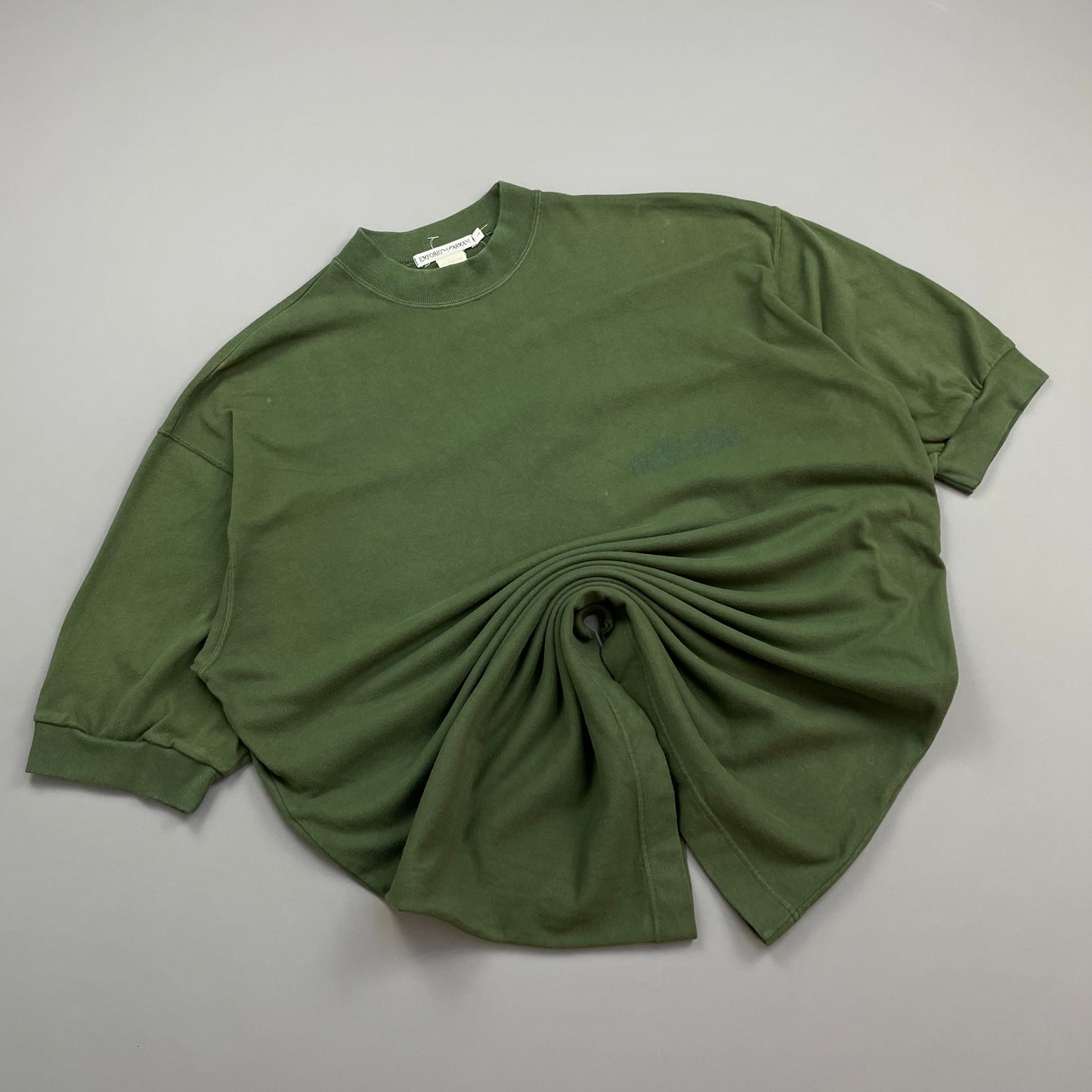 Emporio Armani Green 90s Chest Spellout Jersey T-Shirt
