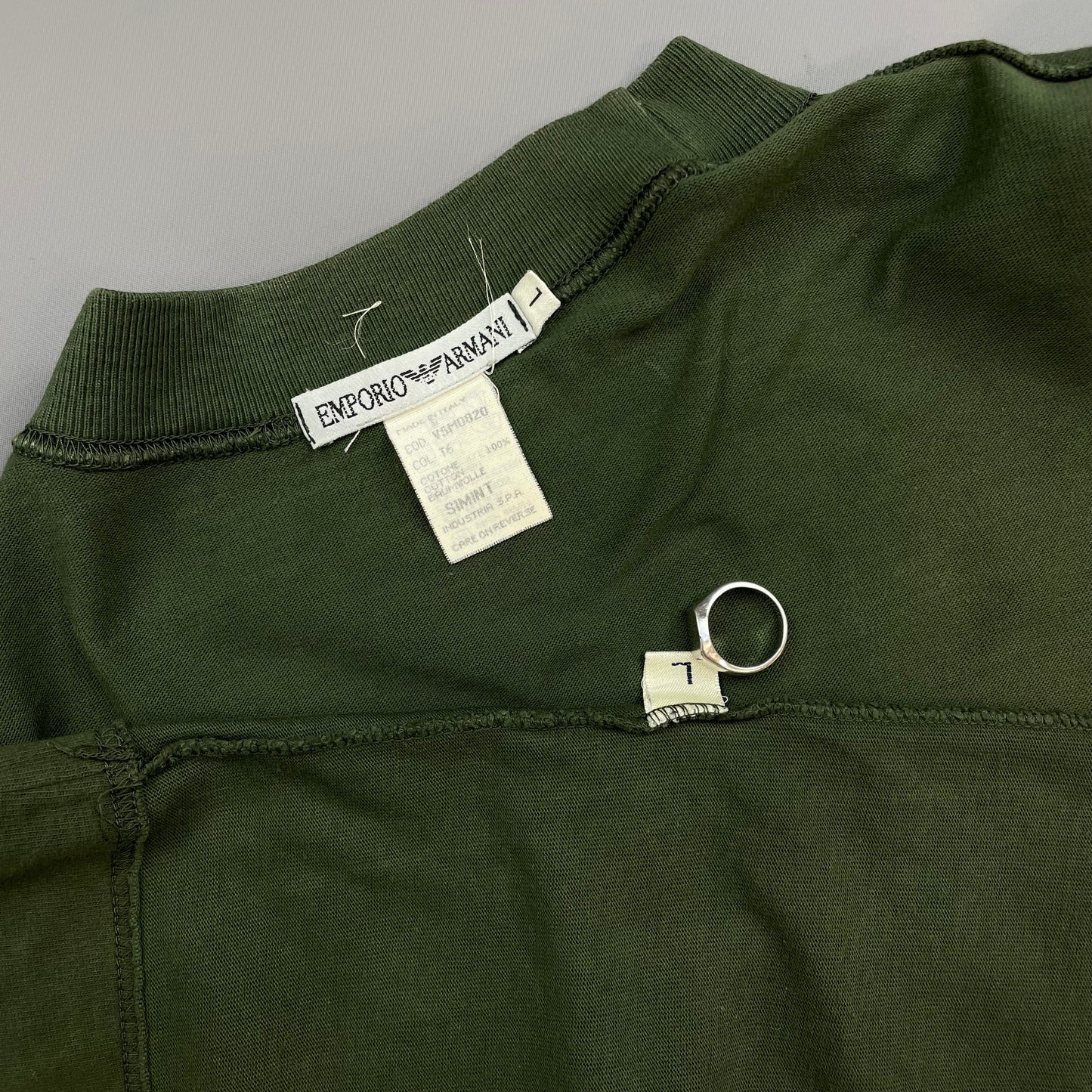 Emporio Armani Green 90s Chest Spellout Jersey T-Shirt
