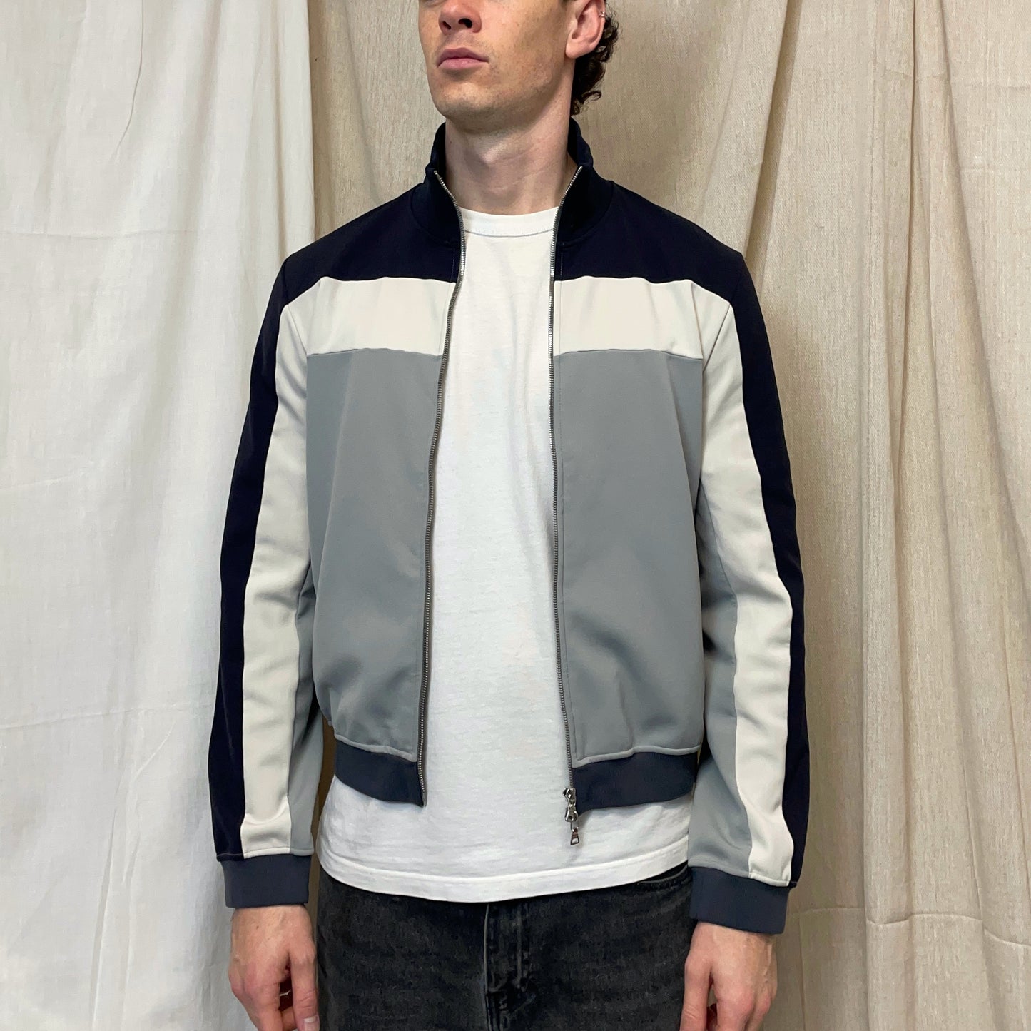 Prada Sport Blue, White & Navy 00s Lined Panelled Track Jacket