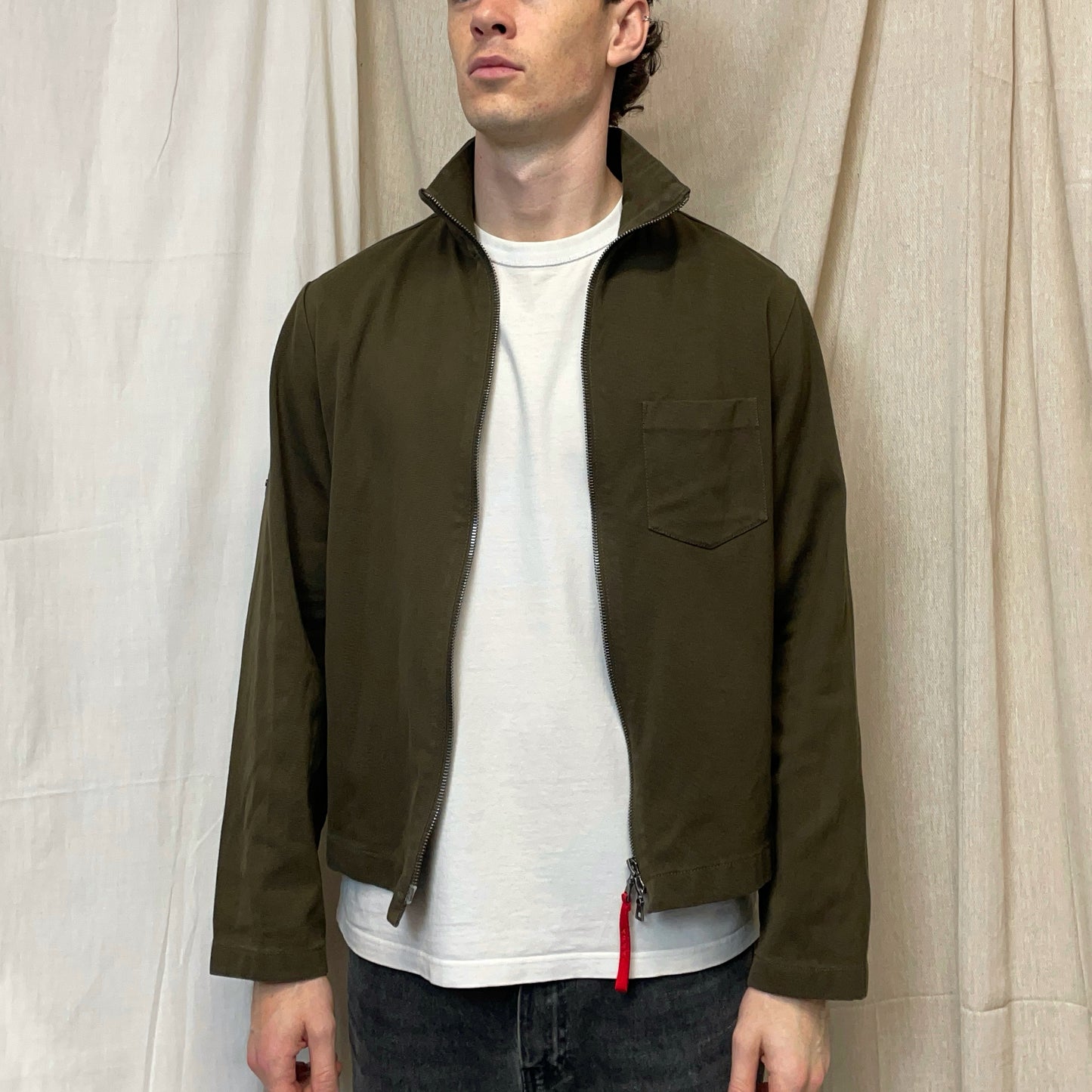 Prada Sport Khaki 00s Adjustable Sleeve Cotton Jacket