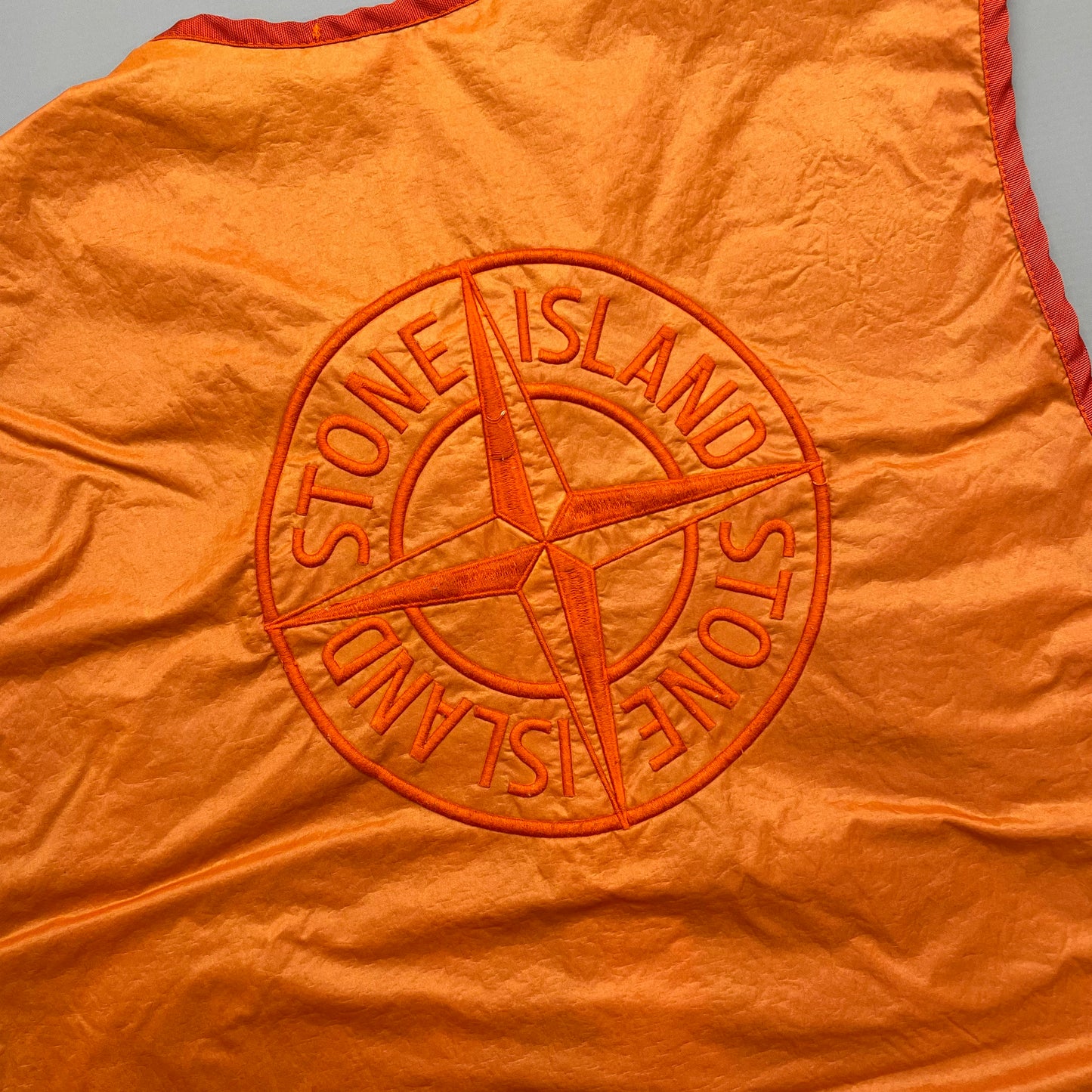 Stone Island Orange AW19 Lamy Flock Emblem Gilet Vest