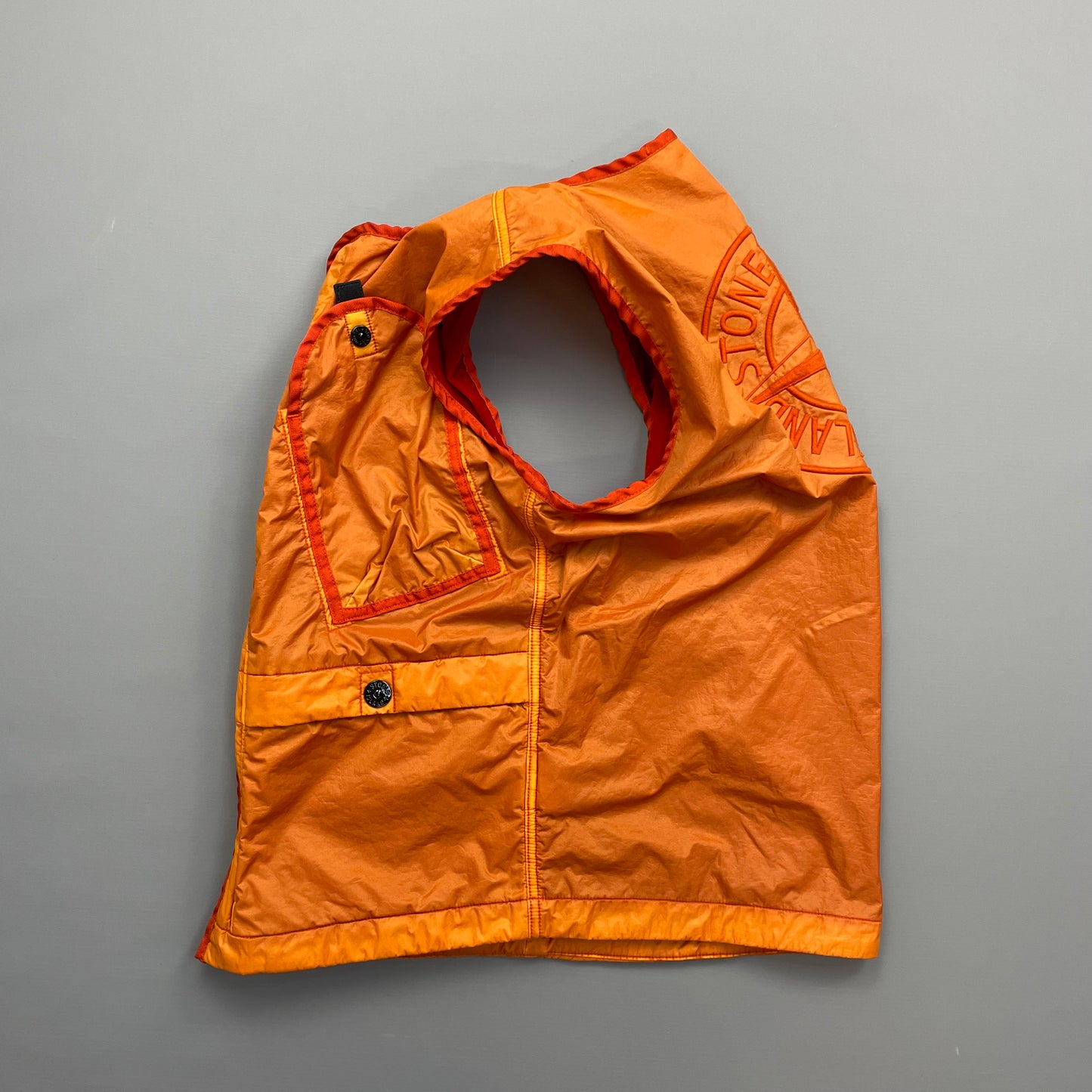 Stone Island Orange AW19 Lamy Flock Emblem Gilet Vest