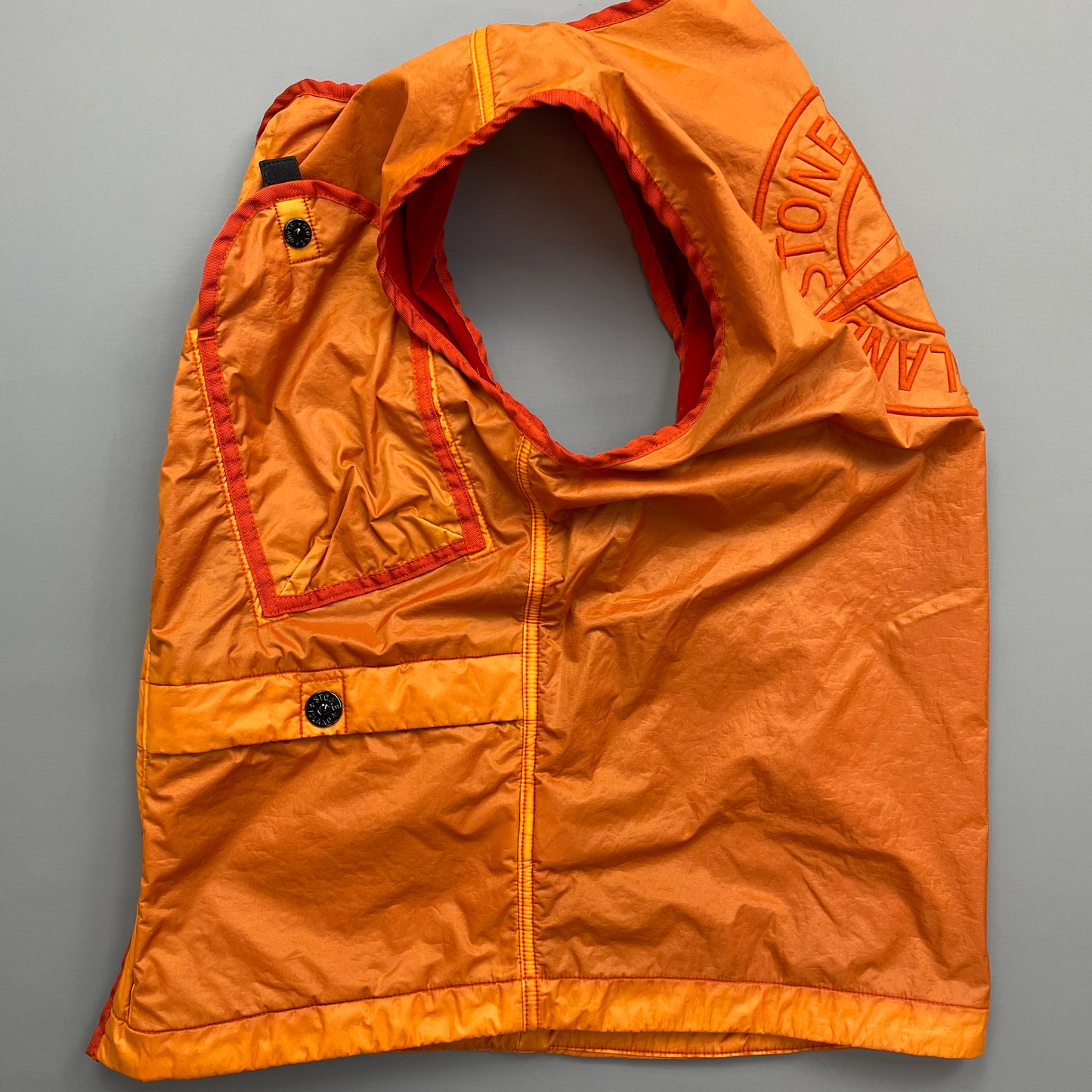 Stone Island Orange AW19 Lamy Flock Emblem Gilet Vest