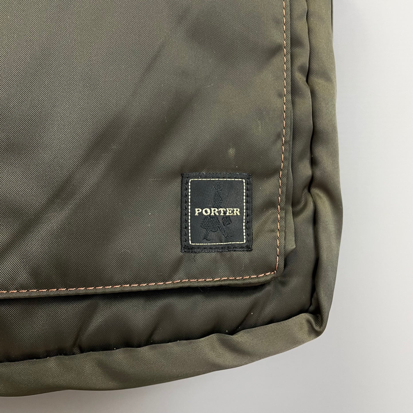 Porter International Khaki Nylon Crossbody & Handheld Briefcase Bag