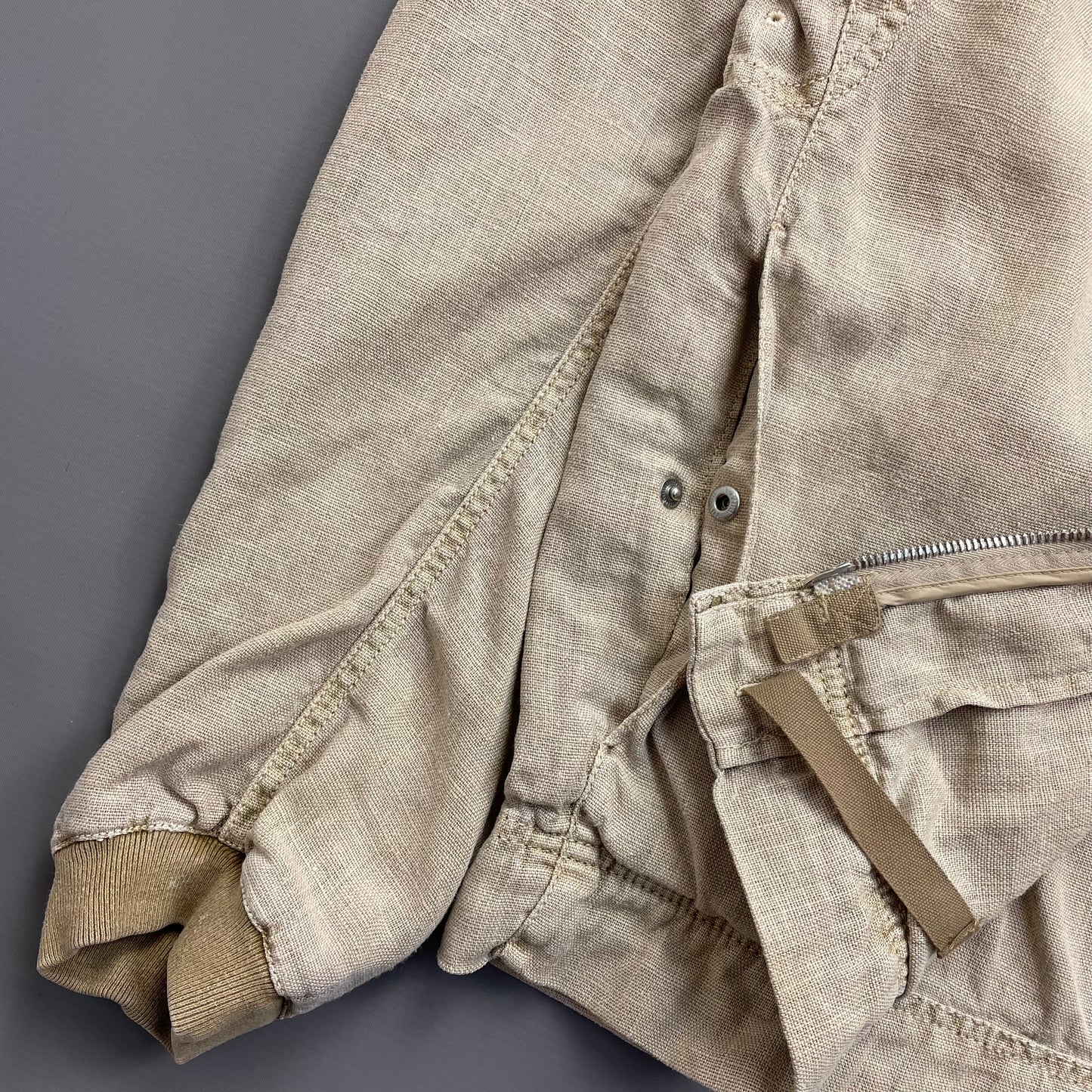 Prada Beige Linen Zip-Through Lightweight Jacket