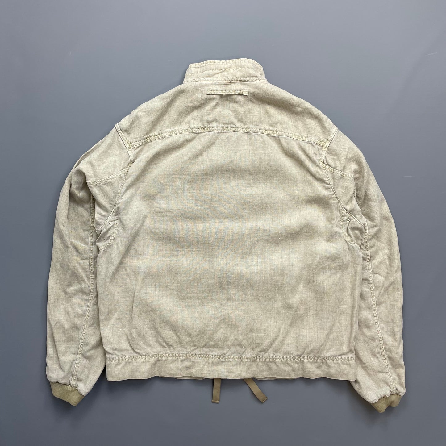 Prada Beige Linen Zip-Through Lightweight Jacket