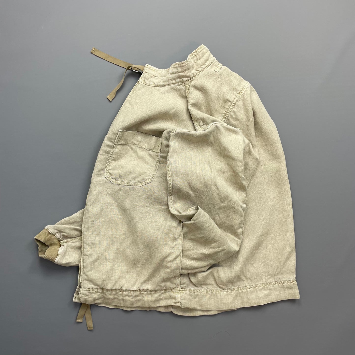 Prada Beige Linen Zip-Through Lightweight Jacket