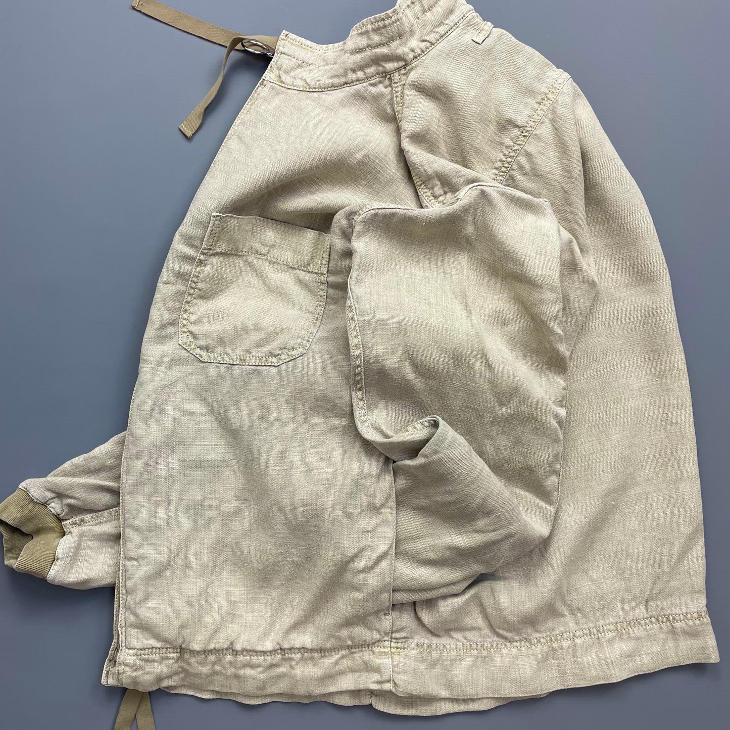 Prada Beige Linen Zip-Through Lightweight Jacket