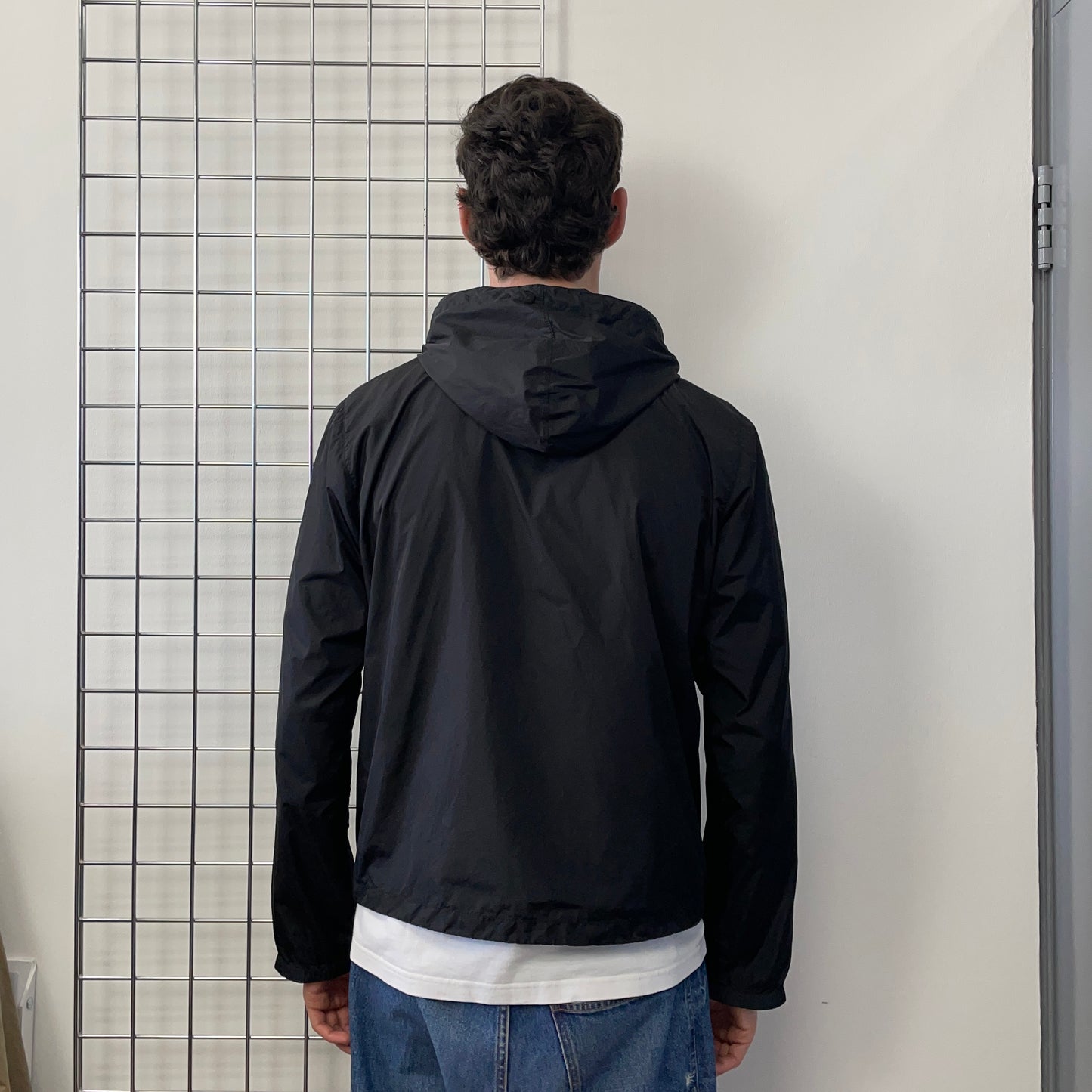 Prada Sport Black 2007 Lightweight Nylon Hooded Windbreaker