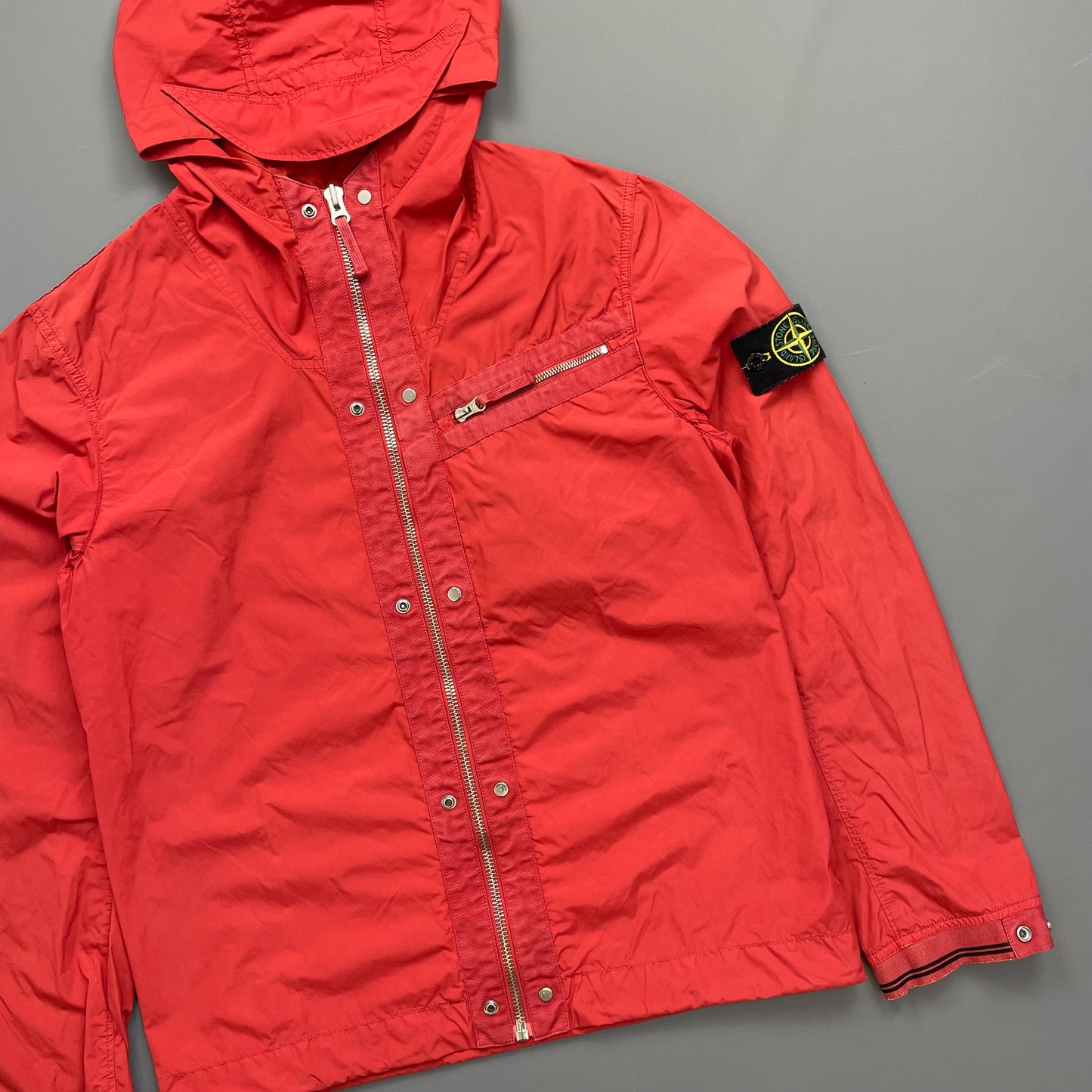 Stone Island Red Spalmatura Nylon Hooded Jacket SS09