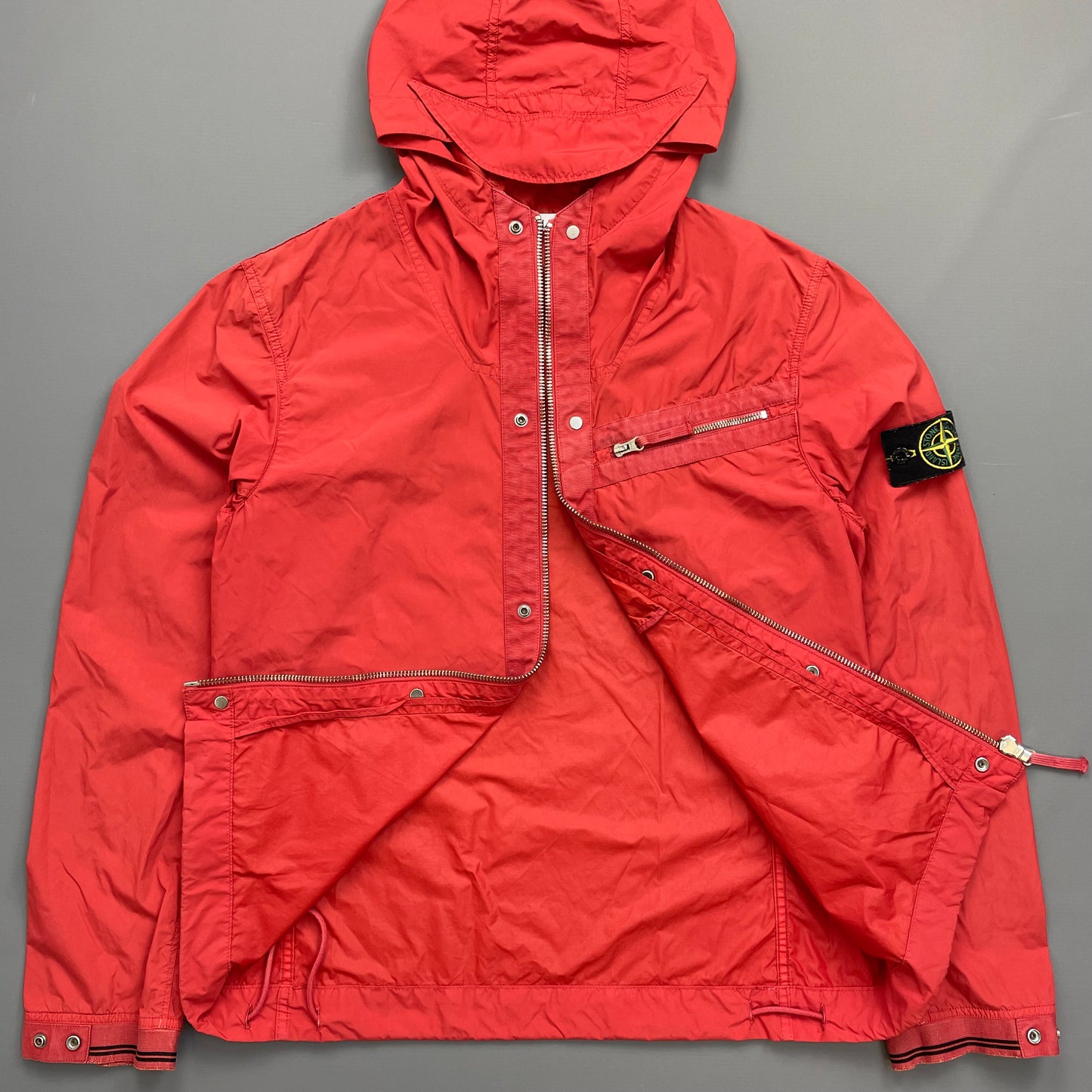 Stone Island Red Spalmatura Nylon Hooded Jacket SS09
