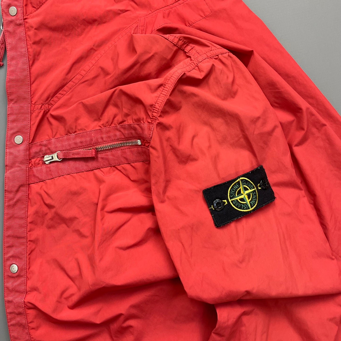 Stone Island Red Spalmatura Nylon Hooded Jacket SS09