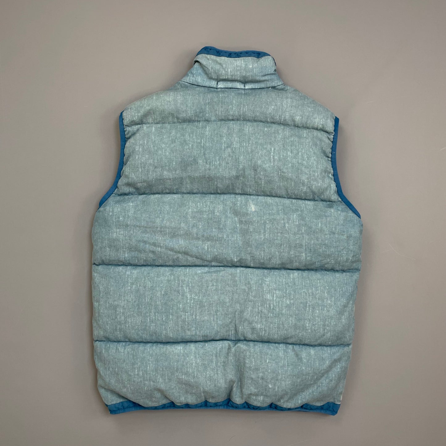 Stone Island Blue AW18 Two-Tone Lino Resinato Down-TC Puffer Gilet