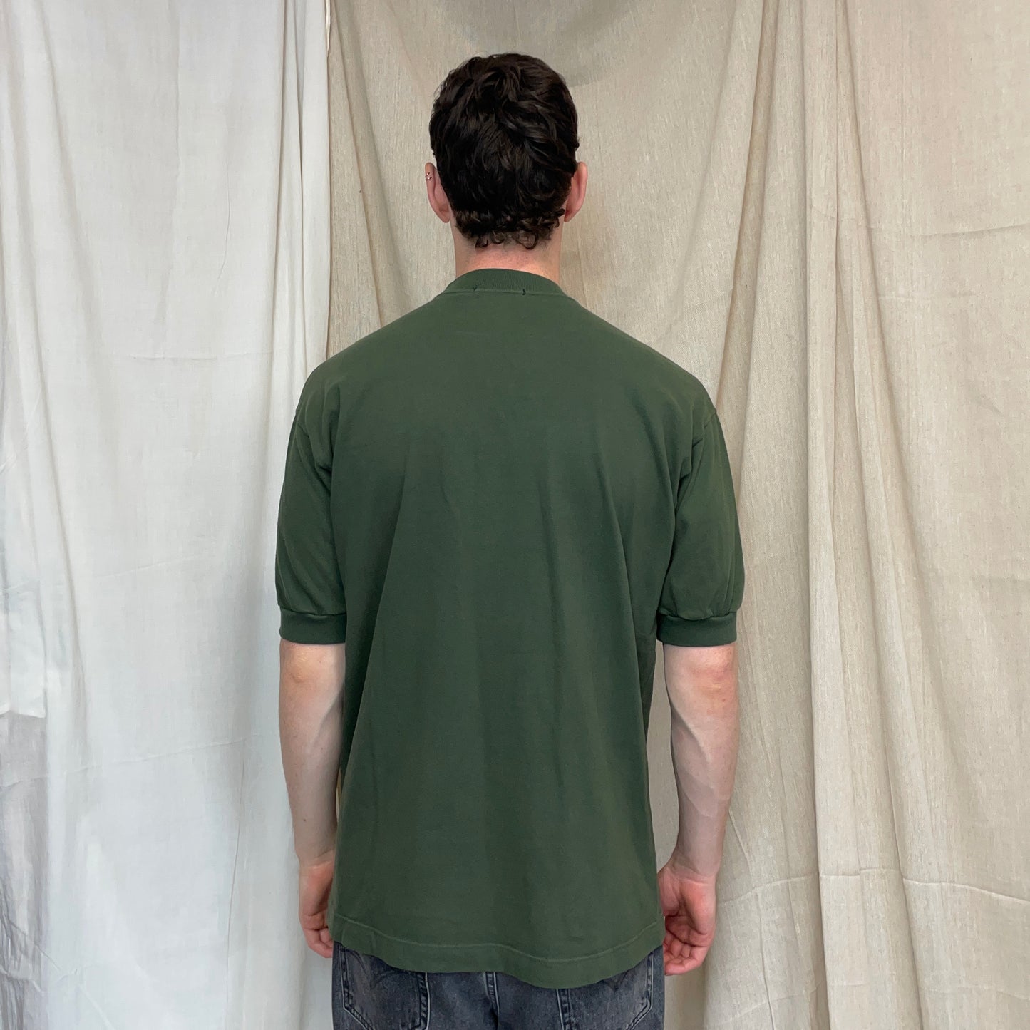 Emporio Armani Green 90s Chest Spellout Jersey T-Shirt
