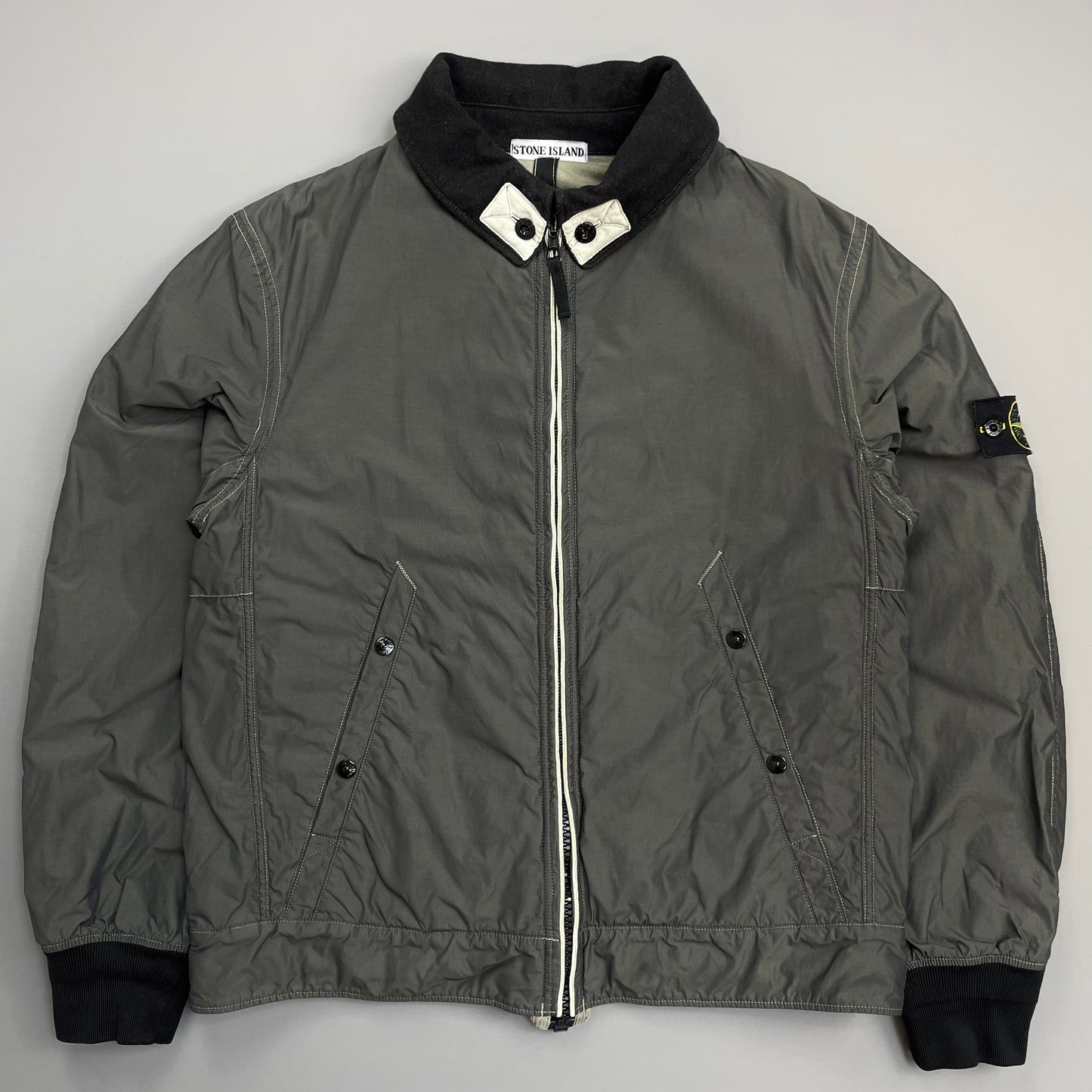 Stone Island Grey AW06 Coated Nylon-Cotton Lined Bomber Jacket
