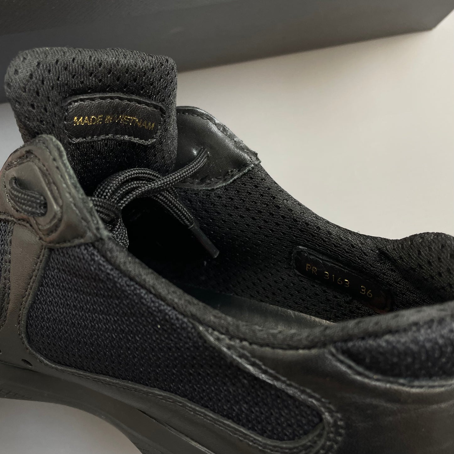 Prada Americas Cup Black Leather Trainers