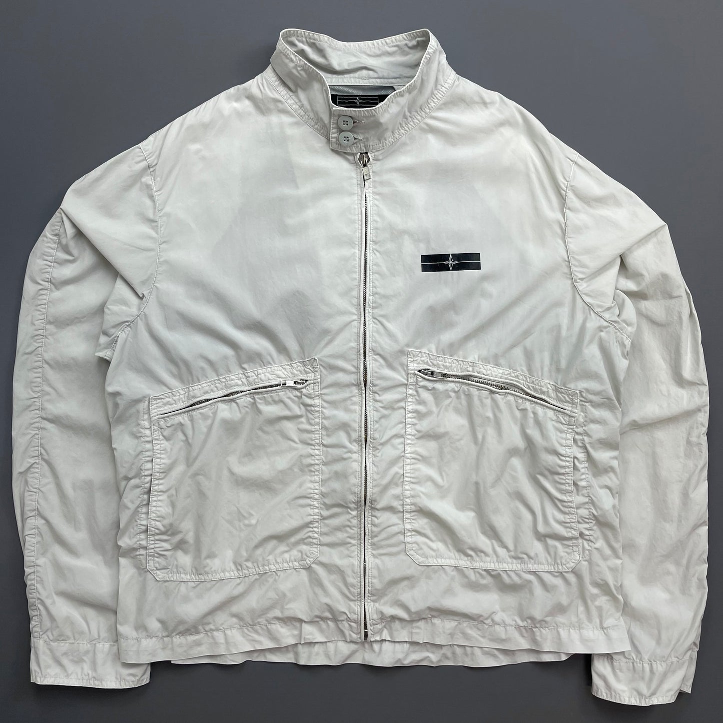 Stone Island Denims White SS07 Coated Cotton Lightweight Harrington Jacket
