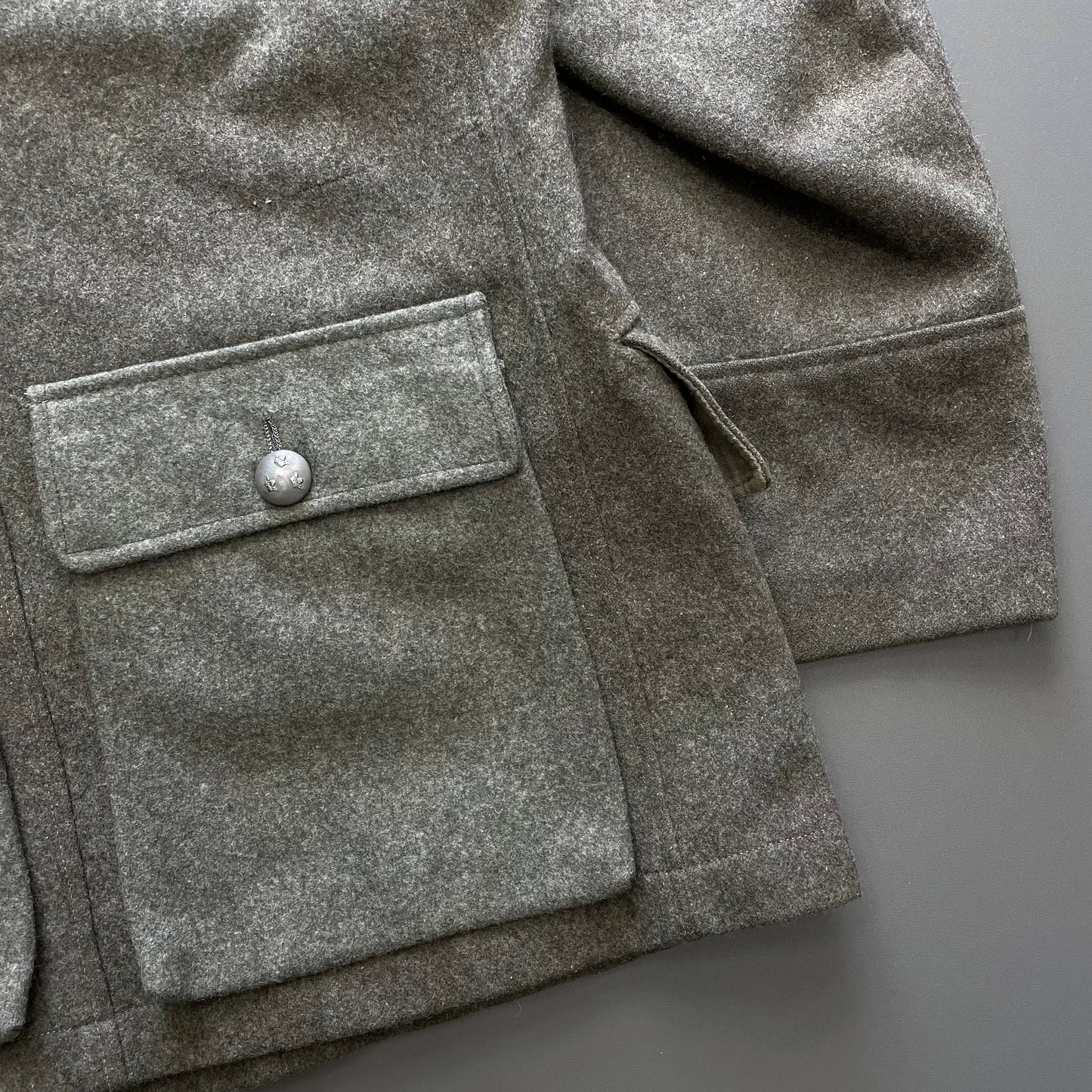 Vintage Swedish Military Grey 1942 WW2 Wool Jacket