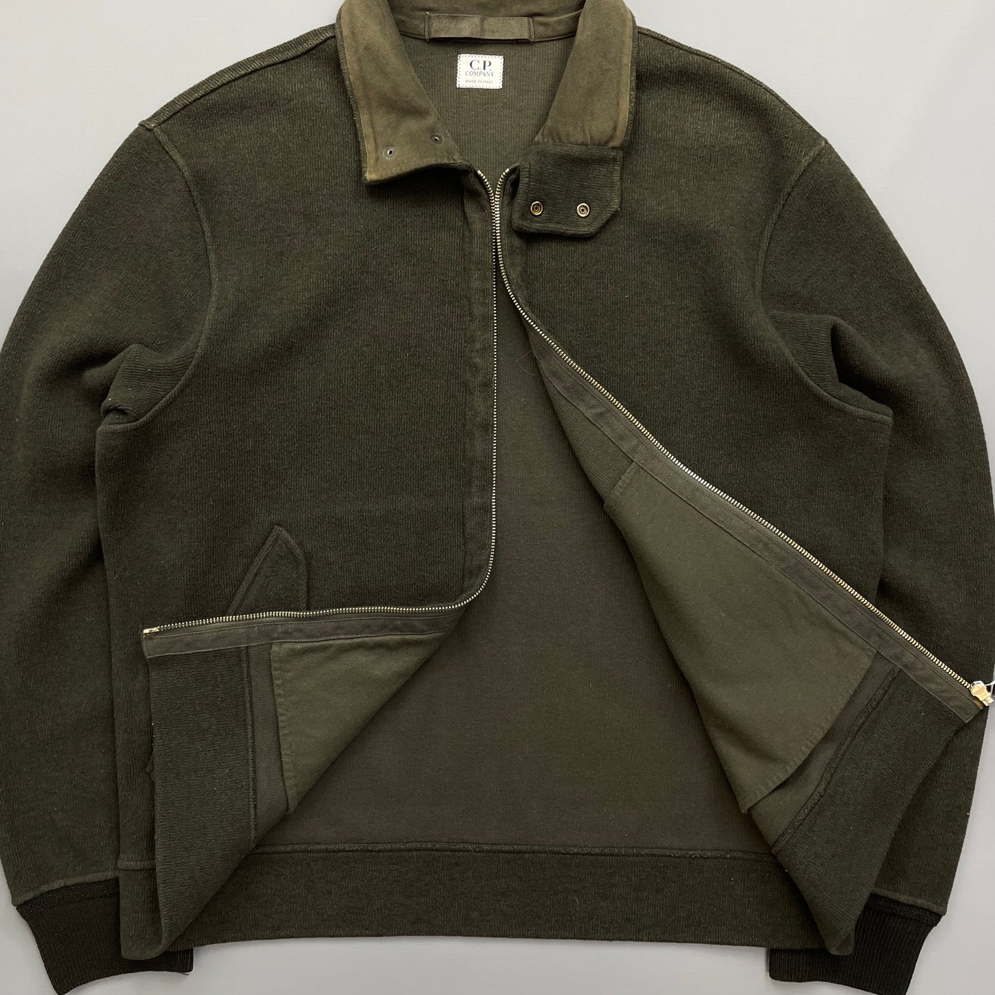 C.P. Company Khaki AW03 Cotton-Wool Zip-Through Jacket