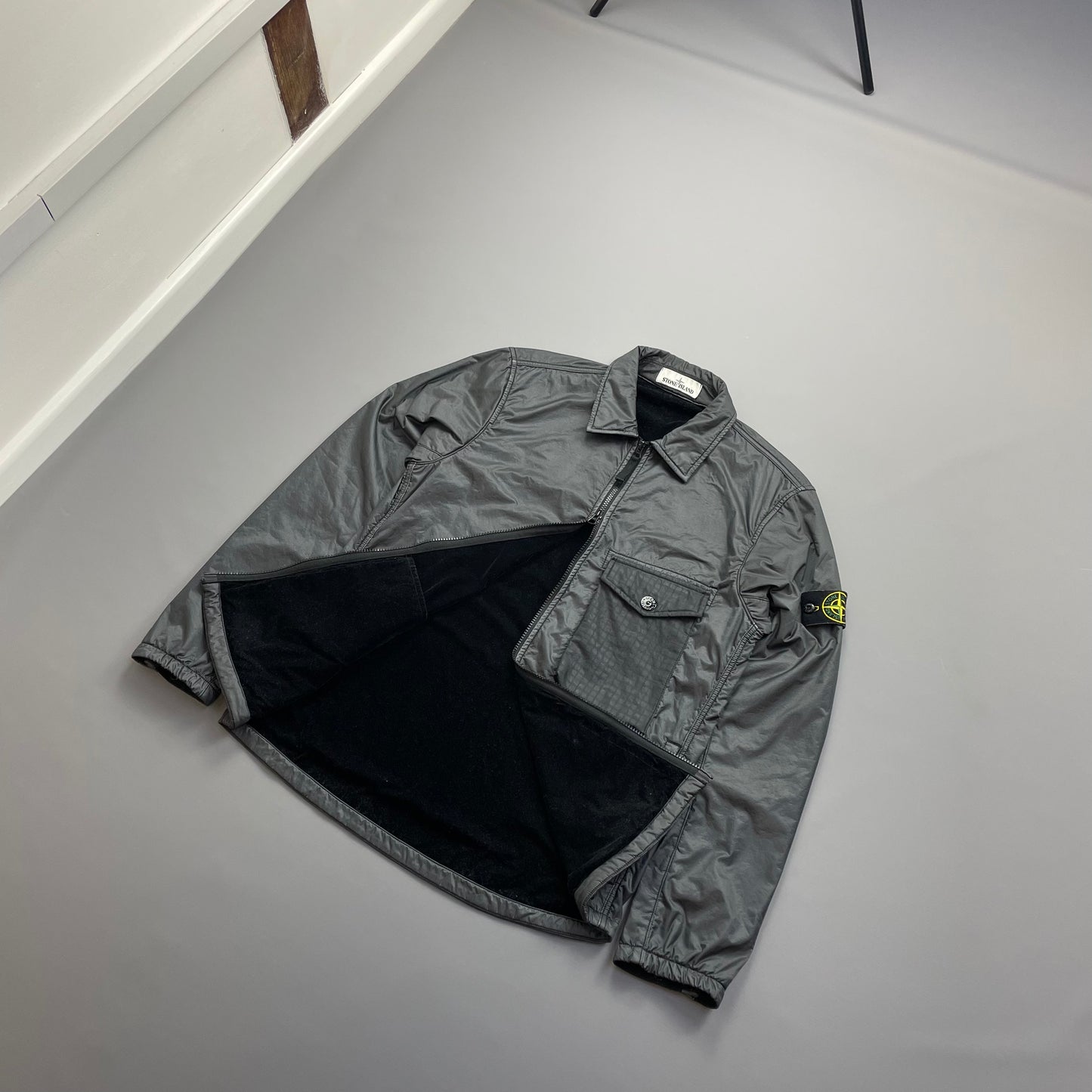 Stone Island Grey AW20 Nylon Lamy Flock Overshirt Jacket