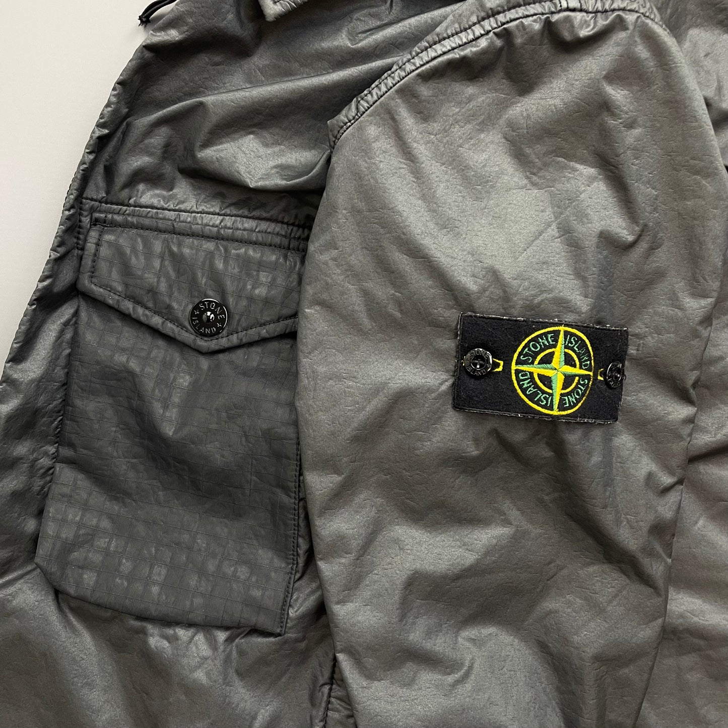 Stone Island Grey AW20 Nylon Lamy Flock Overshirt Jacket