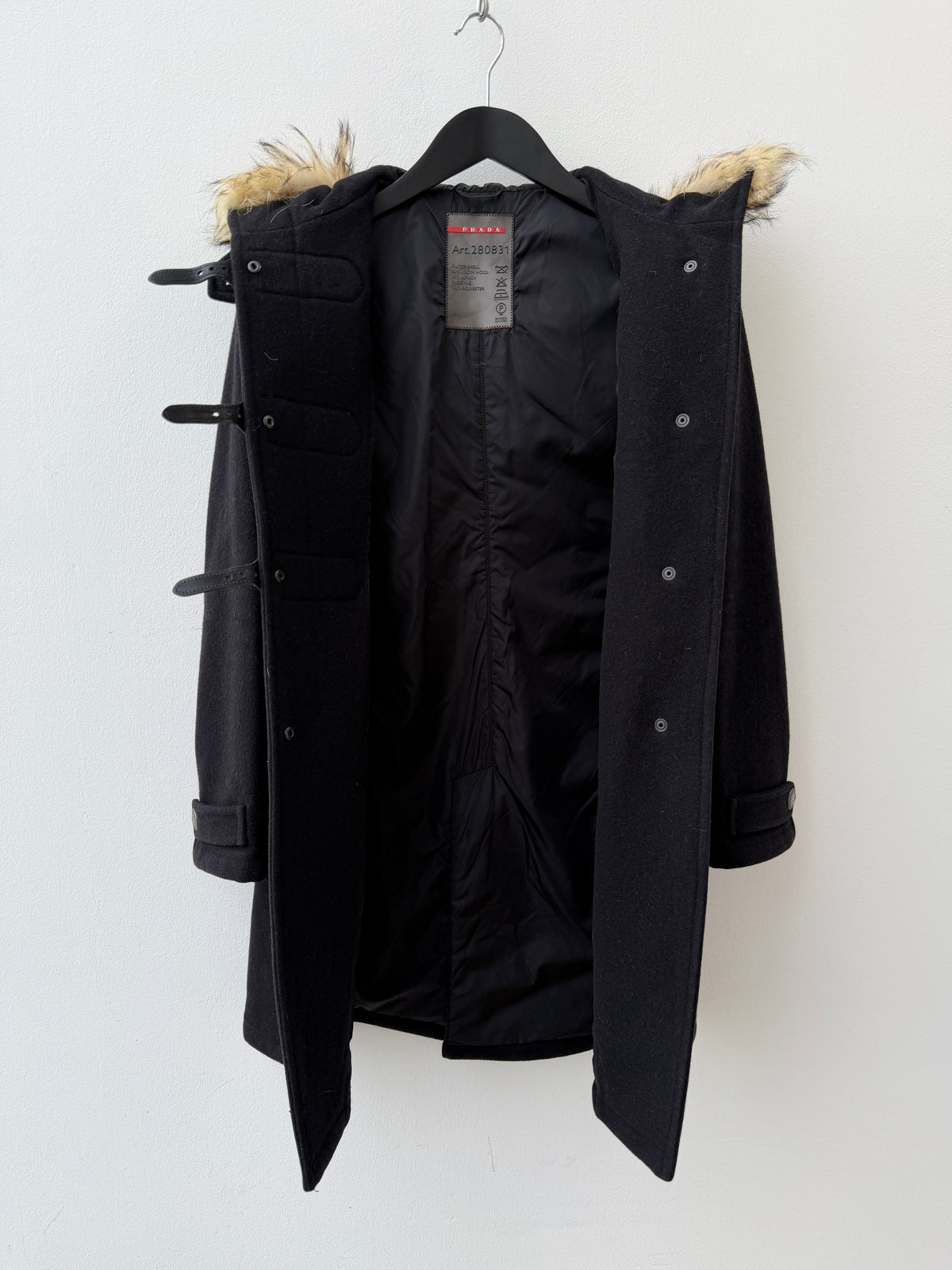 Prada FW06 Lana Wool & Alpaca Overcoat with Chilean Fox-Fur Hood