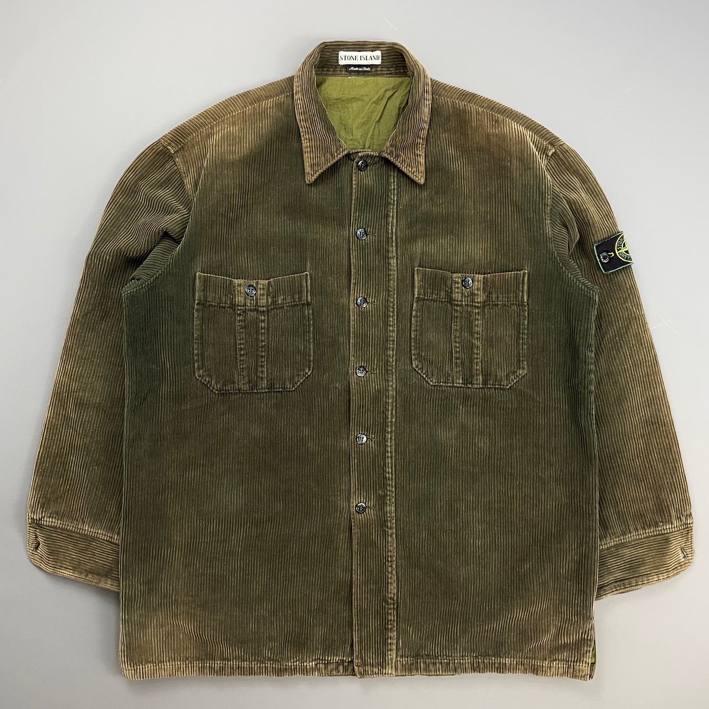 Stone Island Brown AW95 Jumbo Cord Corduroy Green Edge Badge Overshirt Jacket
