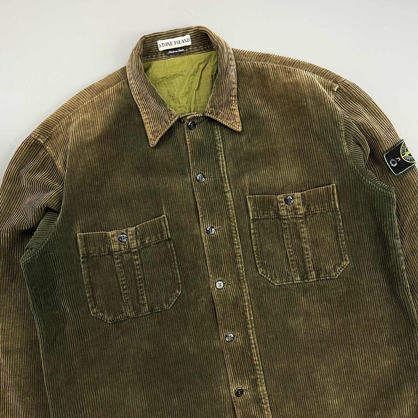 Stone Island Brown AW95 Jumbo Cord Corduroy Green Edge Badge Overshirt Jacket