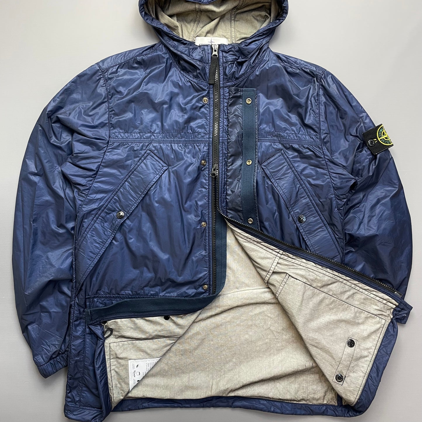 Stone Island Blue SS12 Micro Rip Stop 7 Den / Tyvek Shield Hooded Field Jacket