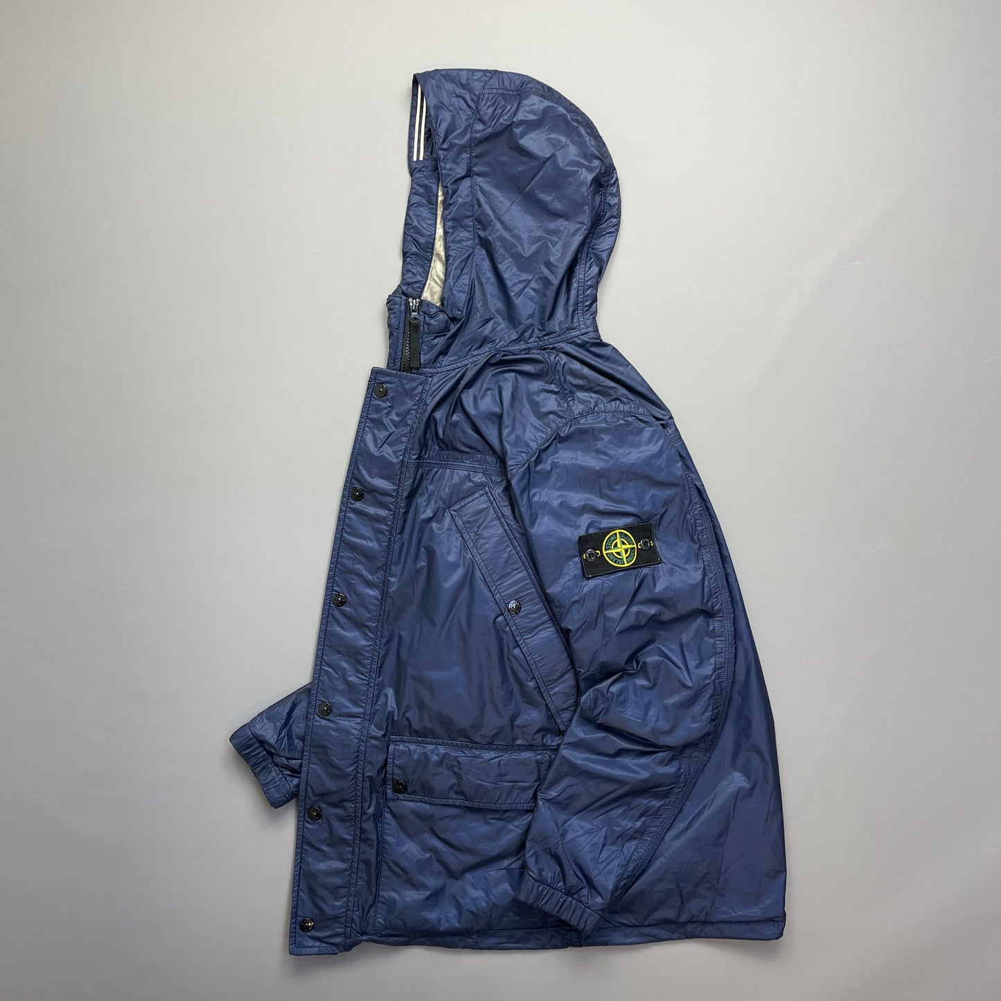 Stone Island Blue SS12 Micro Rip Stop 7 Den / Tyvek Shield Hooded Field Jacket