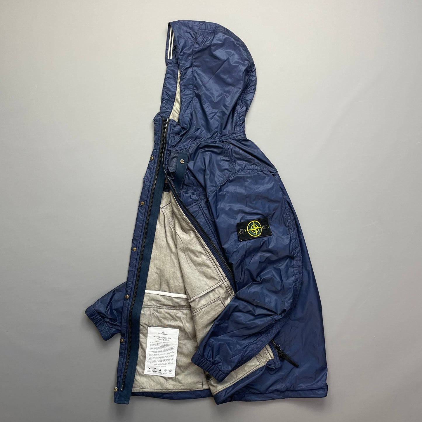 Stone Island Blue SS12 Micro Rip Stop 7 Den / Tyvek Shield Hooded Field Jacket