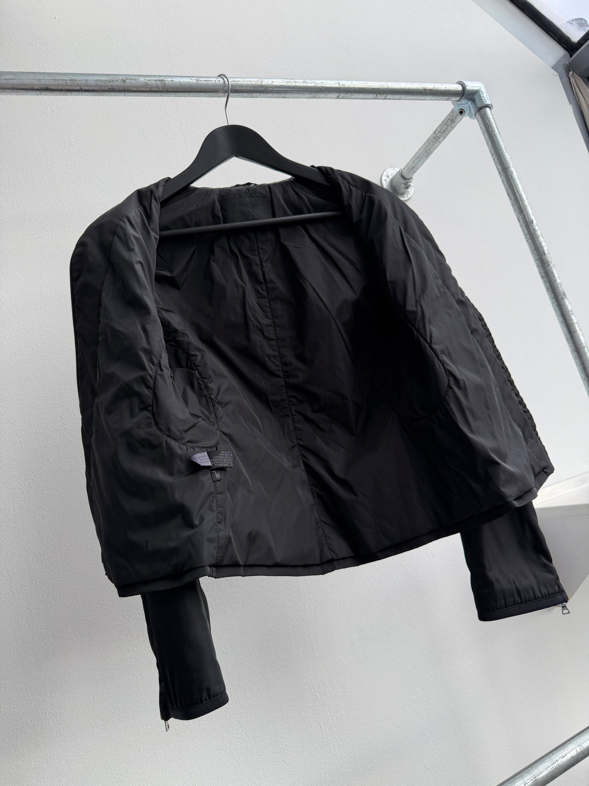 Prada Fall/Winter 1999 Leather Nylon Biker Jacket