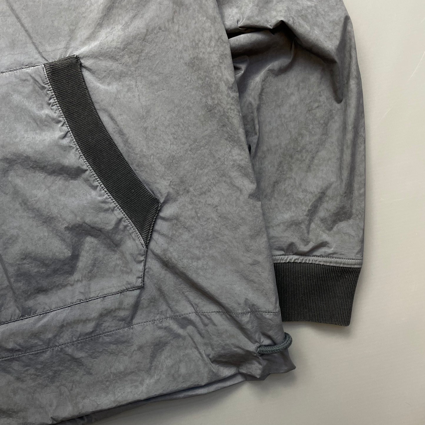 C.P. Company Grey Nylon Hooded Lined Pullover Windbreaker Jacket