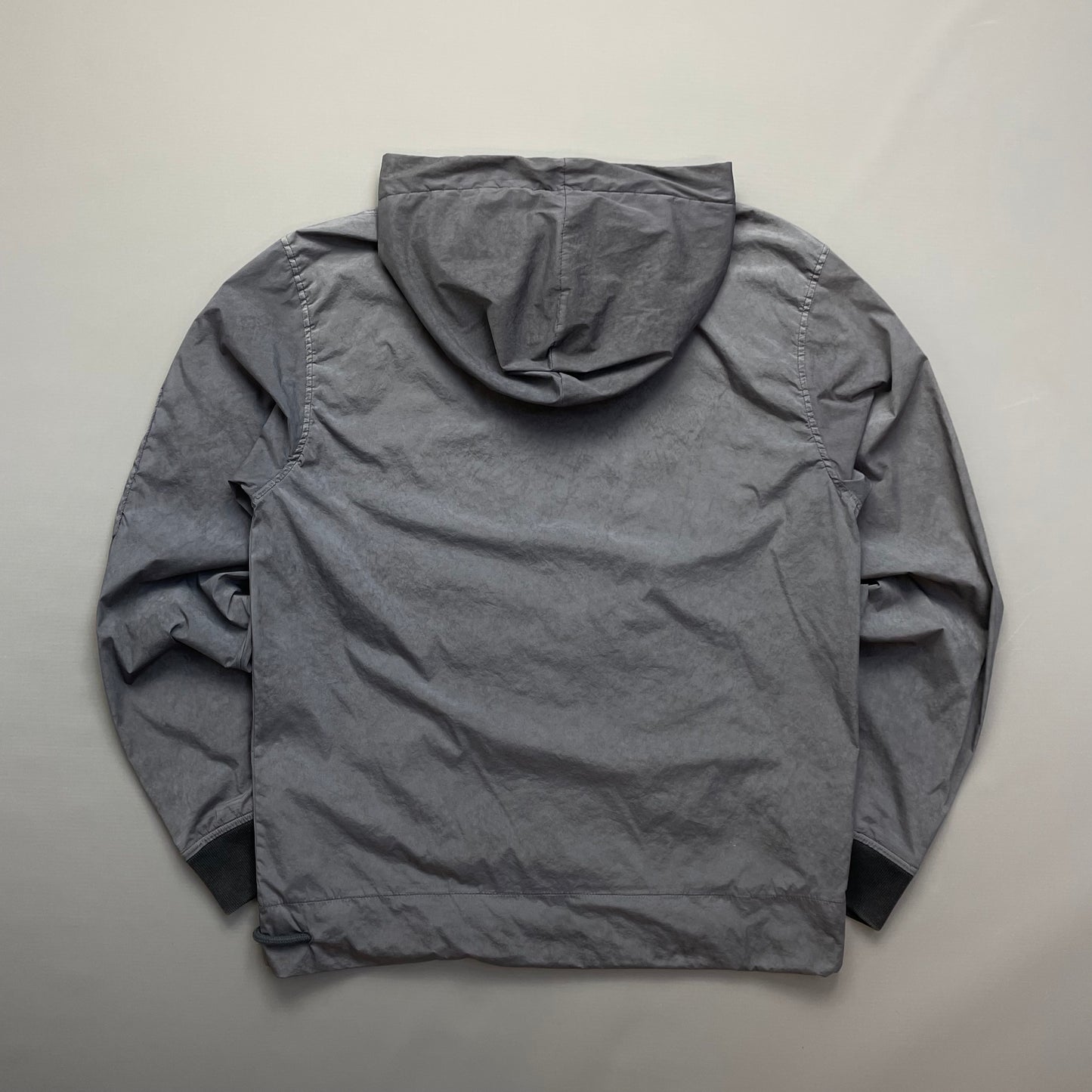 C.P. Company Grey Nylon Hooded Lined Pullover Windbreaker Jacket