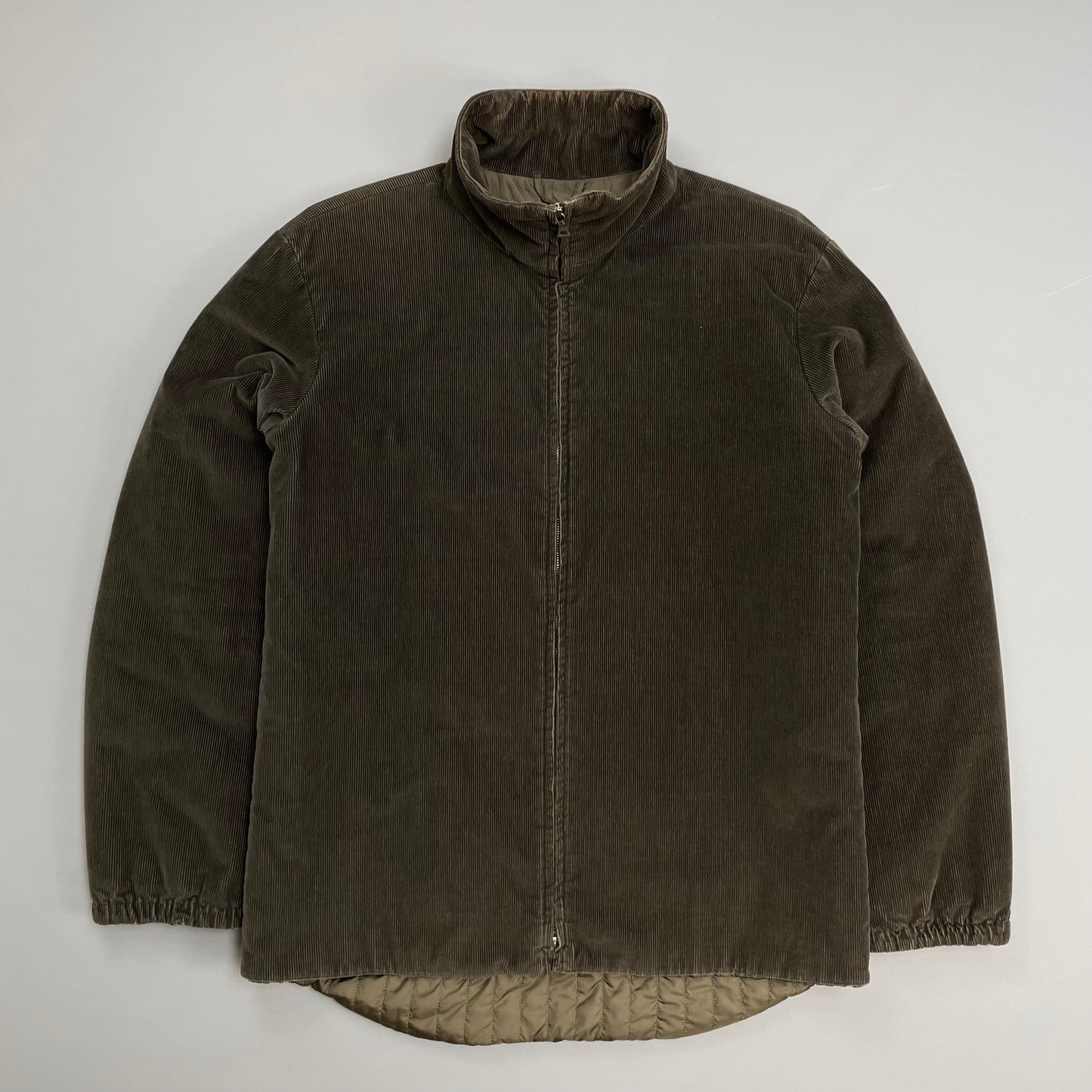 Prada Sport Brown 00s Padded Quilt-Lined Corduroy Jacket