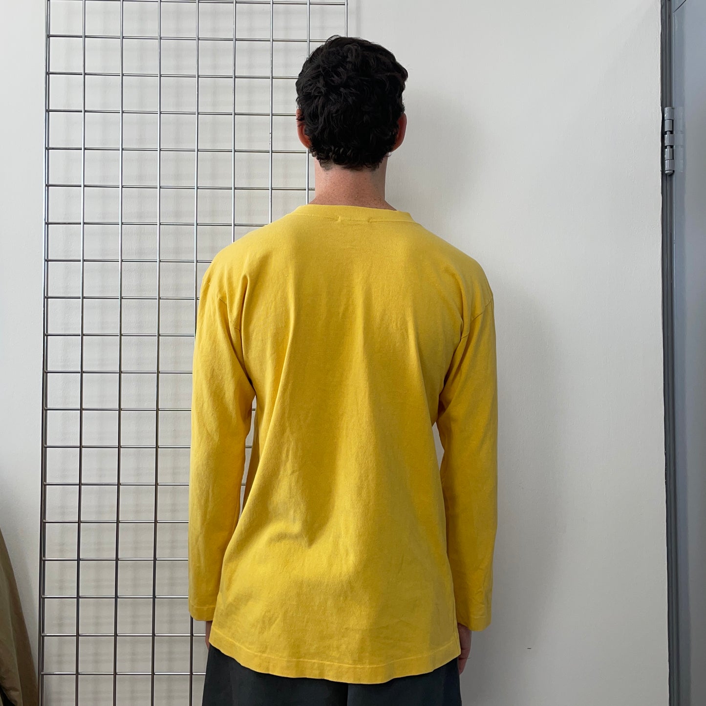 Stone Island Marina Yellow 80s Henley Long Sleeve T-Shirt