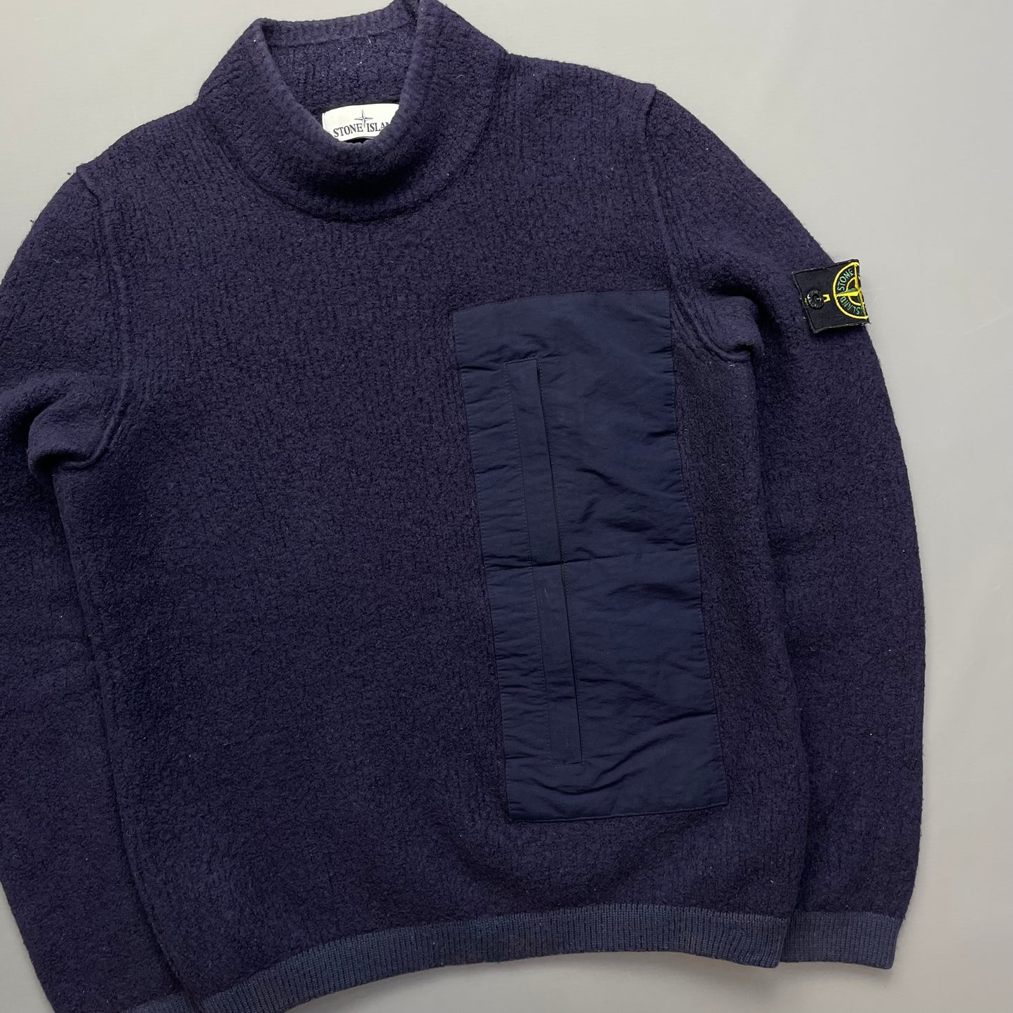 Stone Island AW18 Wool Mock Neck Pocket Jumper
