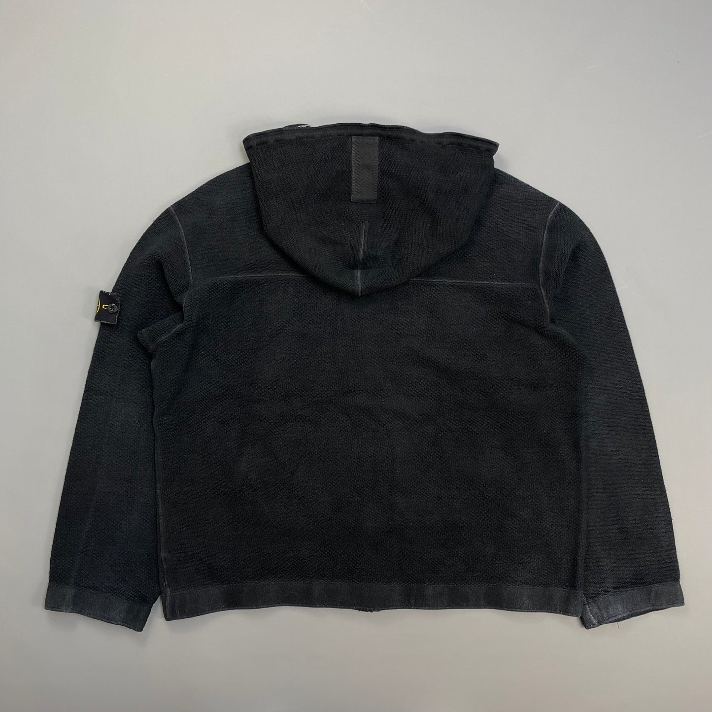 Stone Island Black AW03 Zip-Through Fleece Hooded Jacket