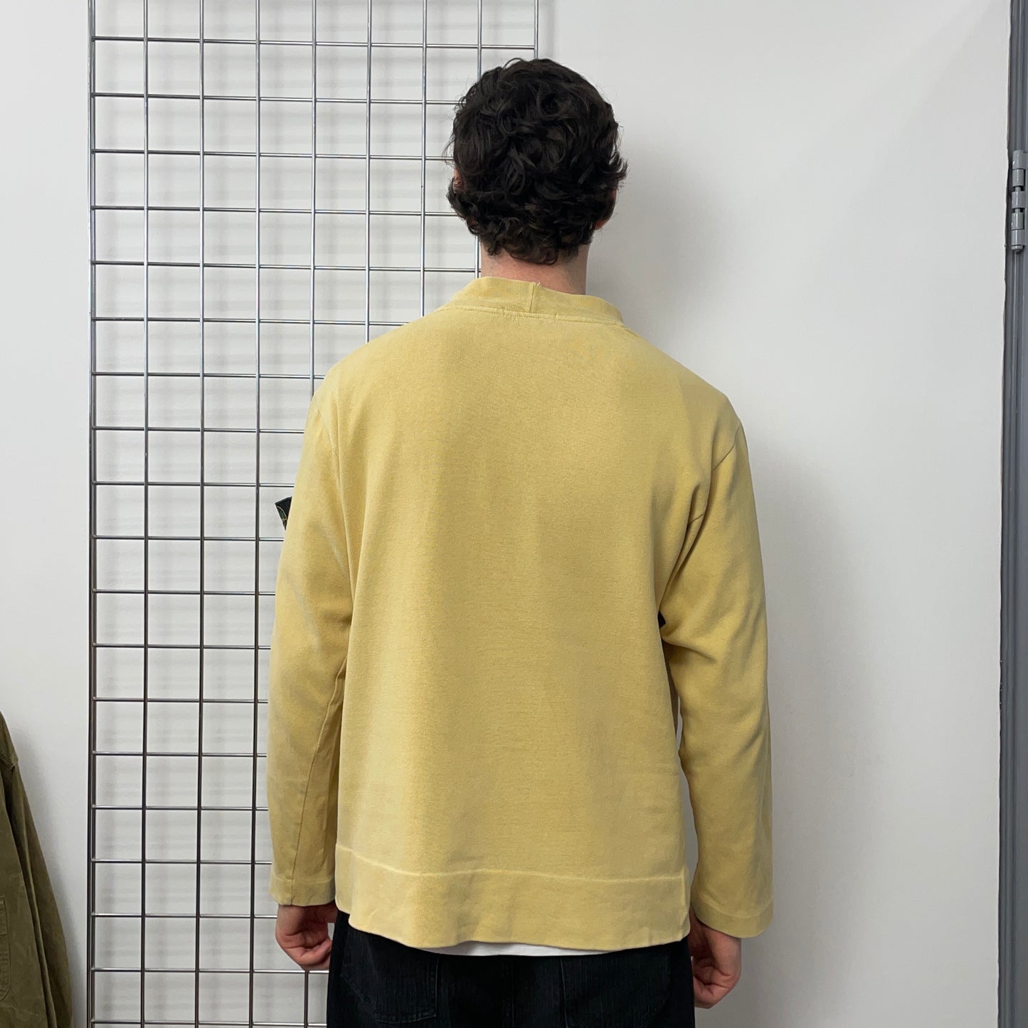 Stone Island Yellow AW97 High-Collar Green Edge Badge Jumper