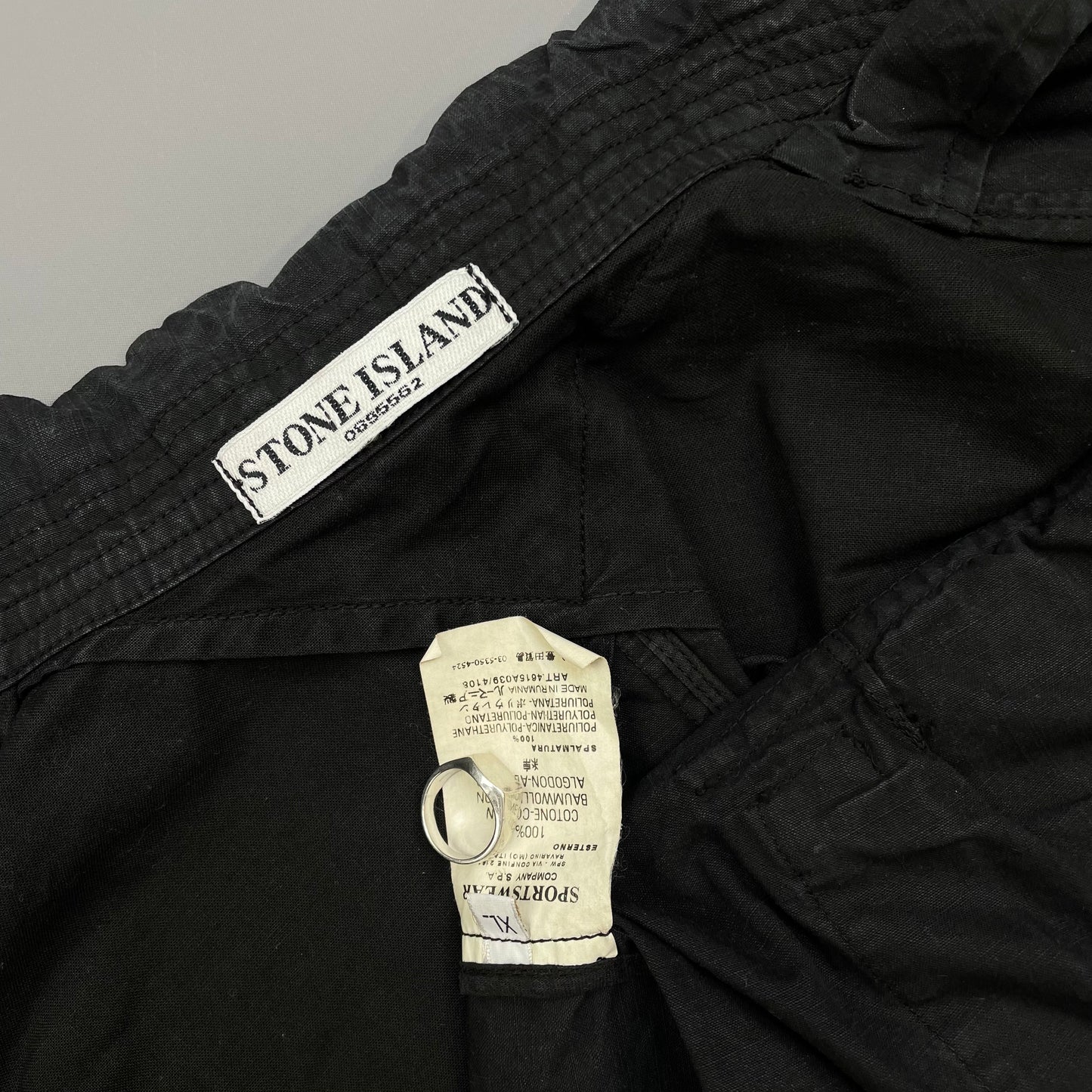 Stone Island Black SS07 Coated Cotton Canvas Button-Through Field Jacket
