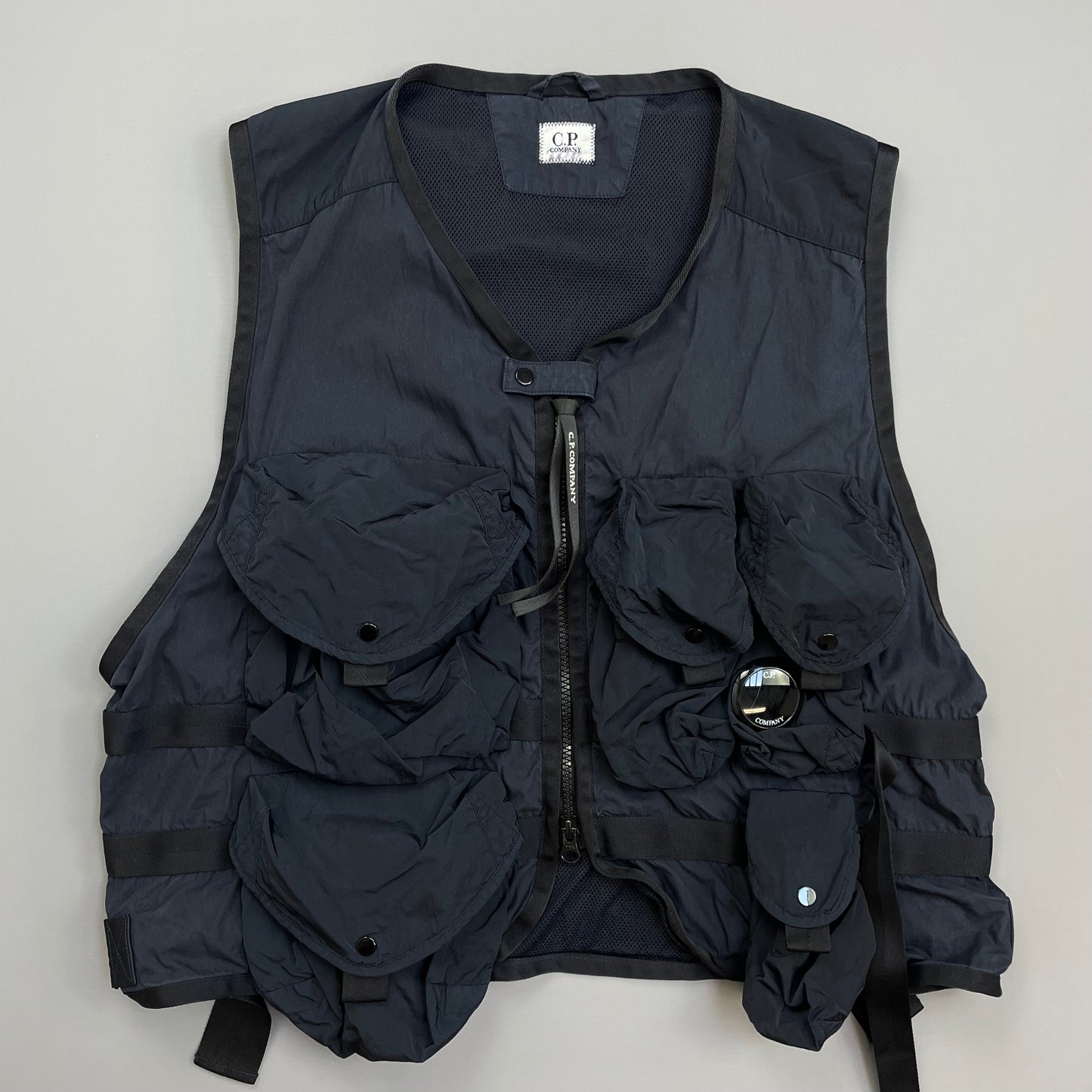 C.P. Company Navy 50 Fili Garment Dyed Tactical Utility Gilet Vest