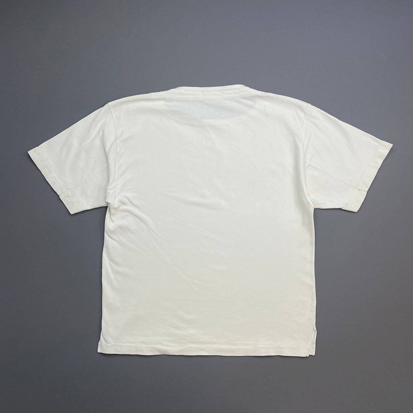 Stone Island White 80s Boat Neck Spellout Oversized T-Shirt